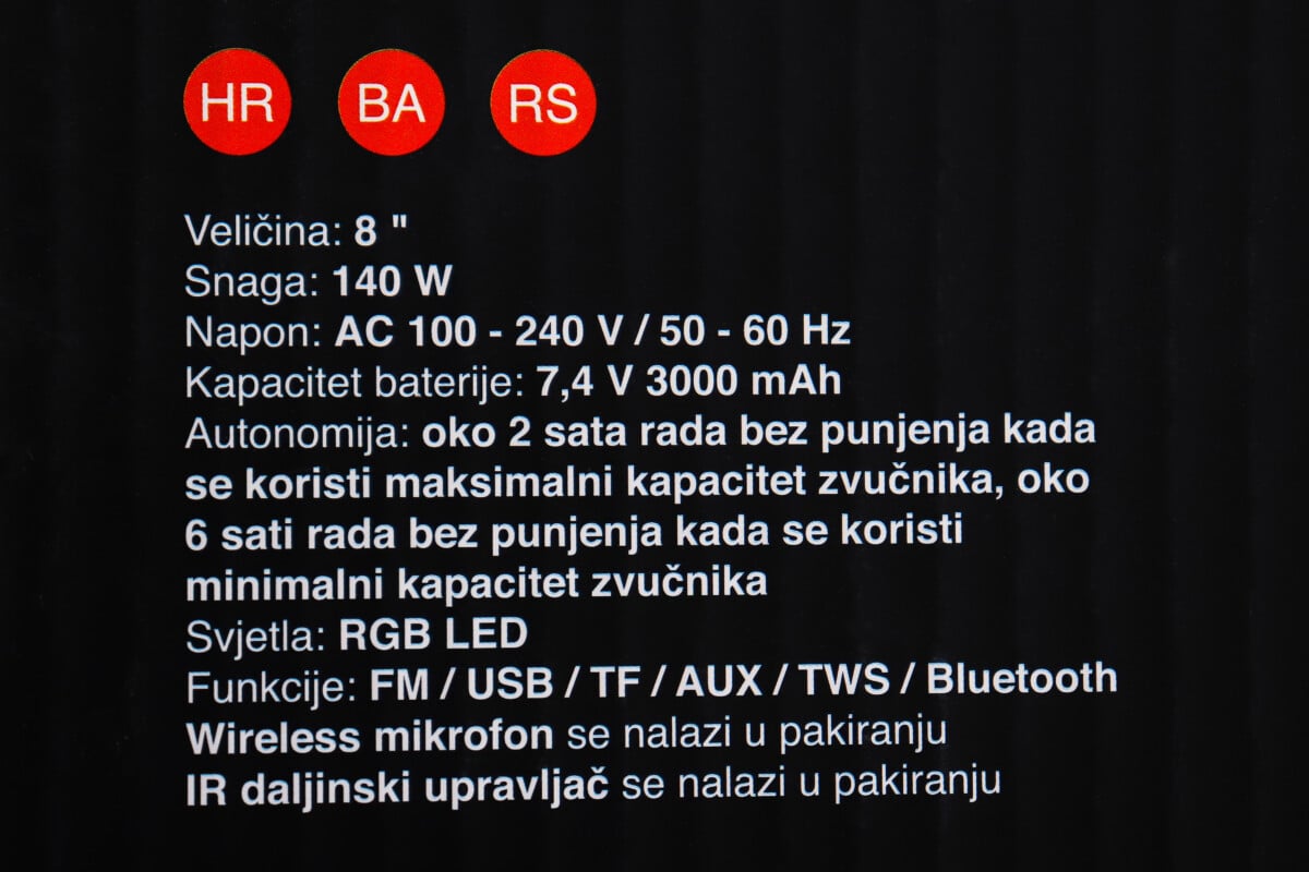 Karaoke bežični zvučnik sa mikrofonom Gigatech BSK-510 - Slika 11