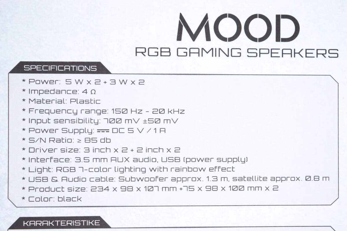 Zvučnici White Shark Mood GSP-968 RGB 2.1 16W - Slika 10