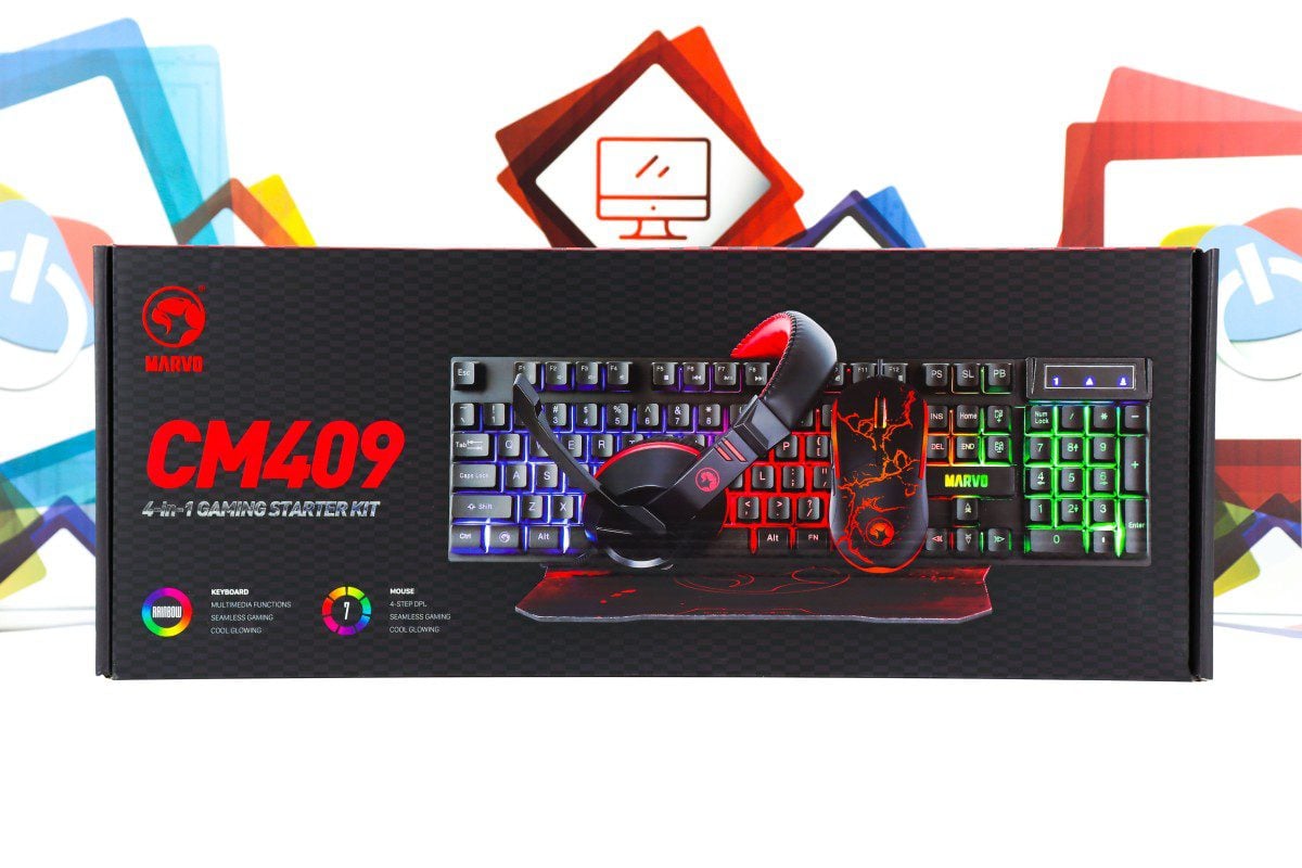 Set tipkovnica miš slušalice podloga Marvo CM409