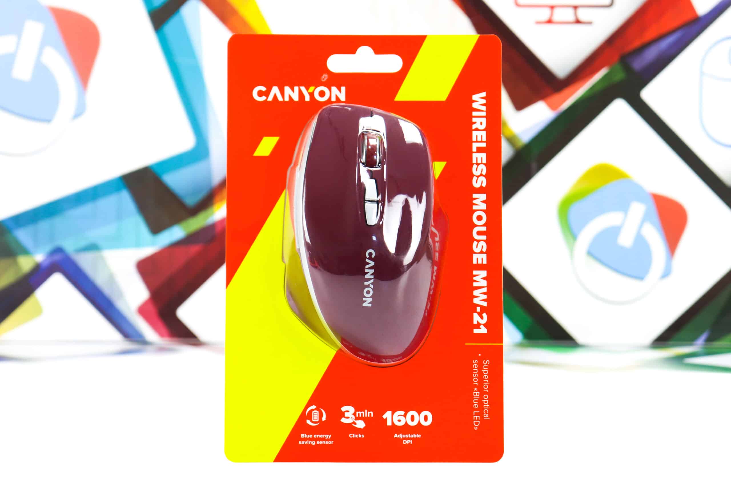 Miš bežični Canyon MW-21 Burgundy Red