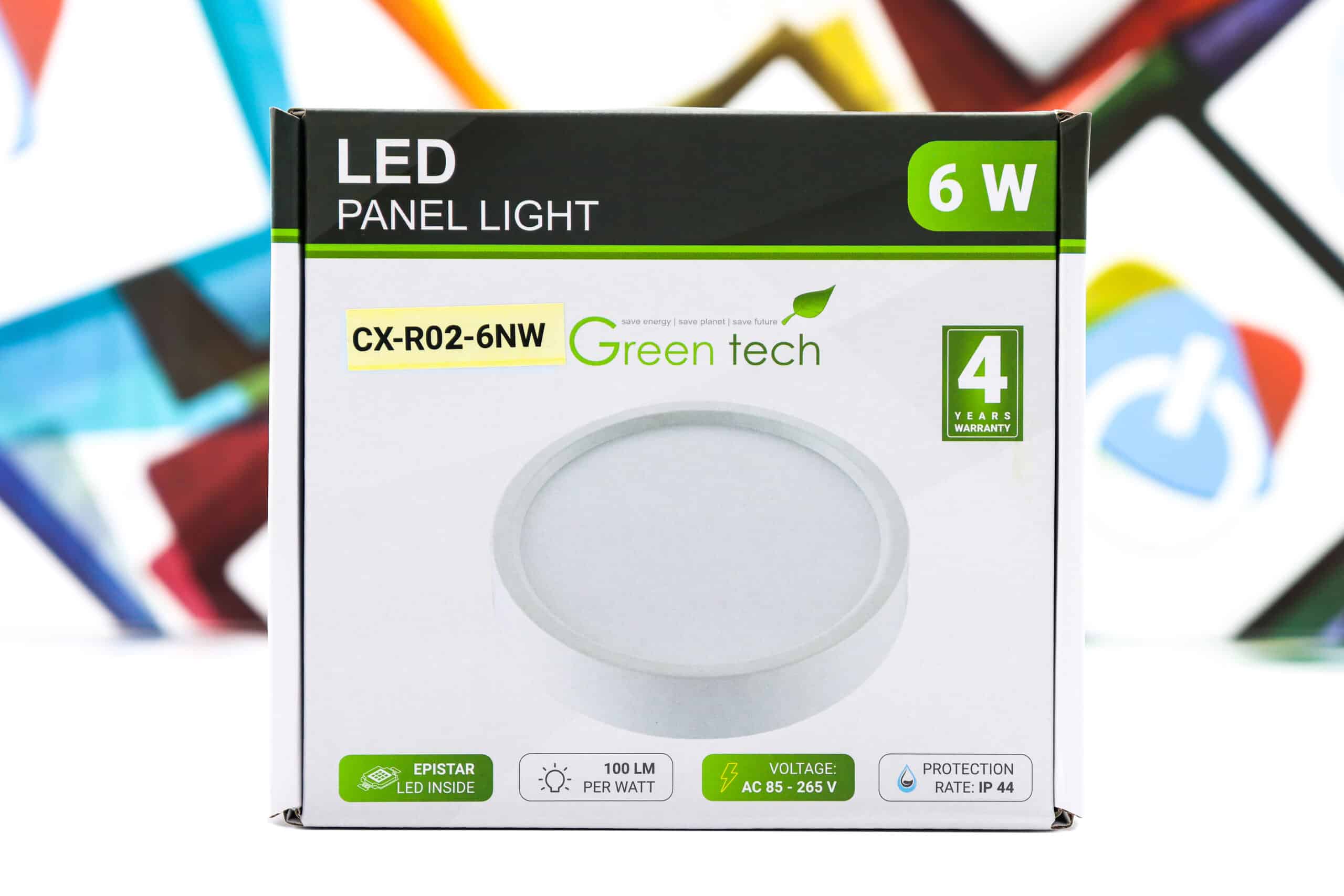 LED panel Green Tech 6W 4200K nadgradbeni okrugli