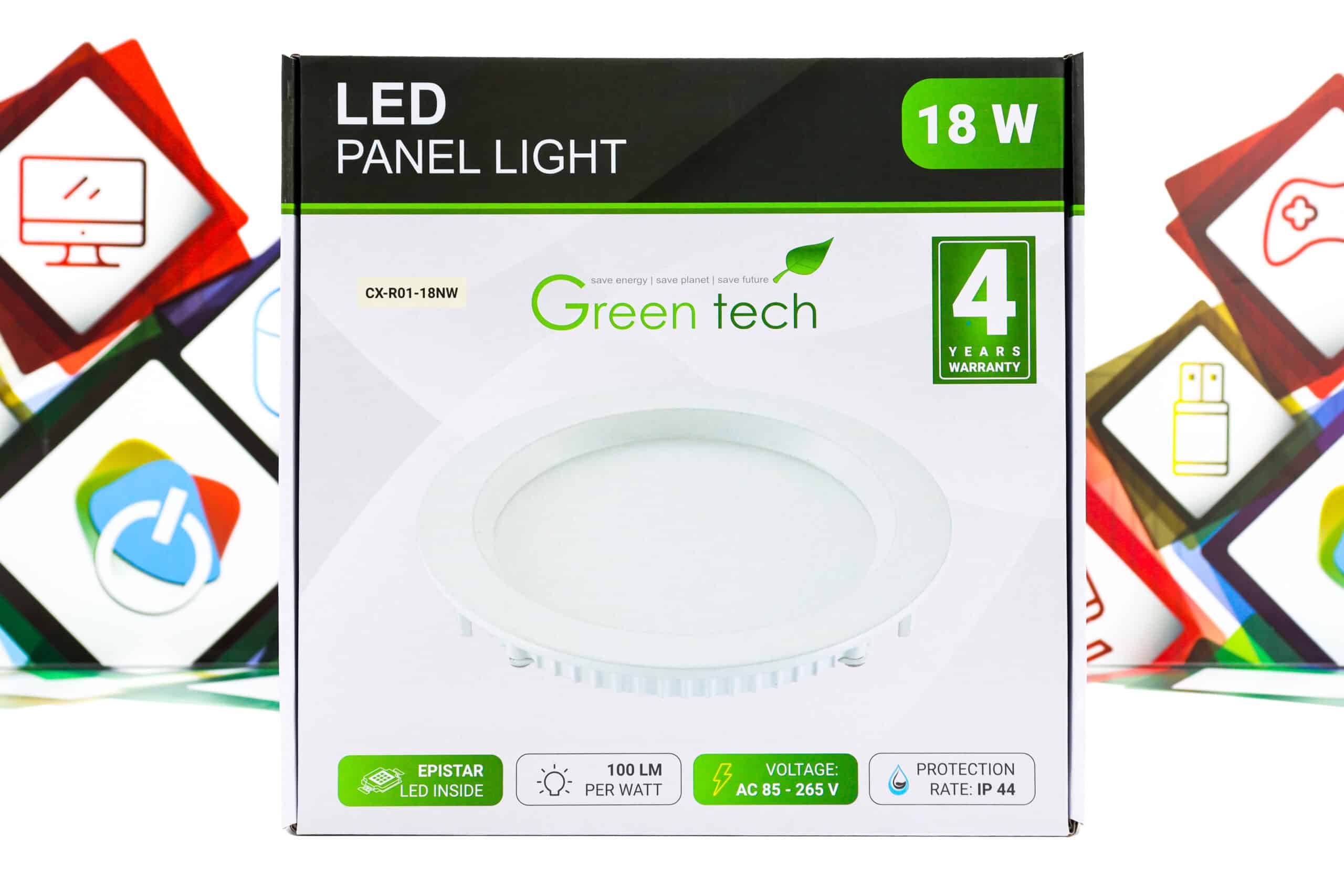 LED panel Green Tech 18W 4200K ugradbeni okrugli