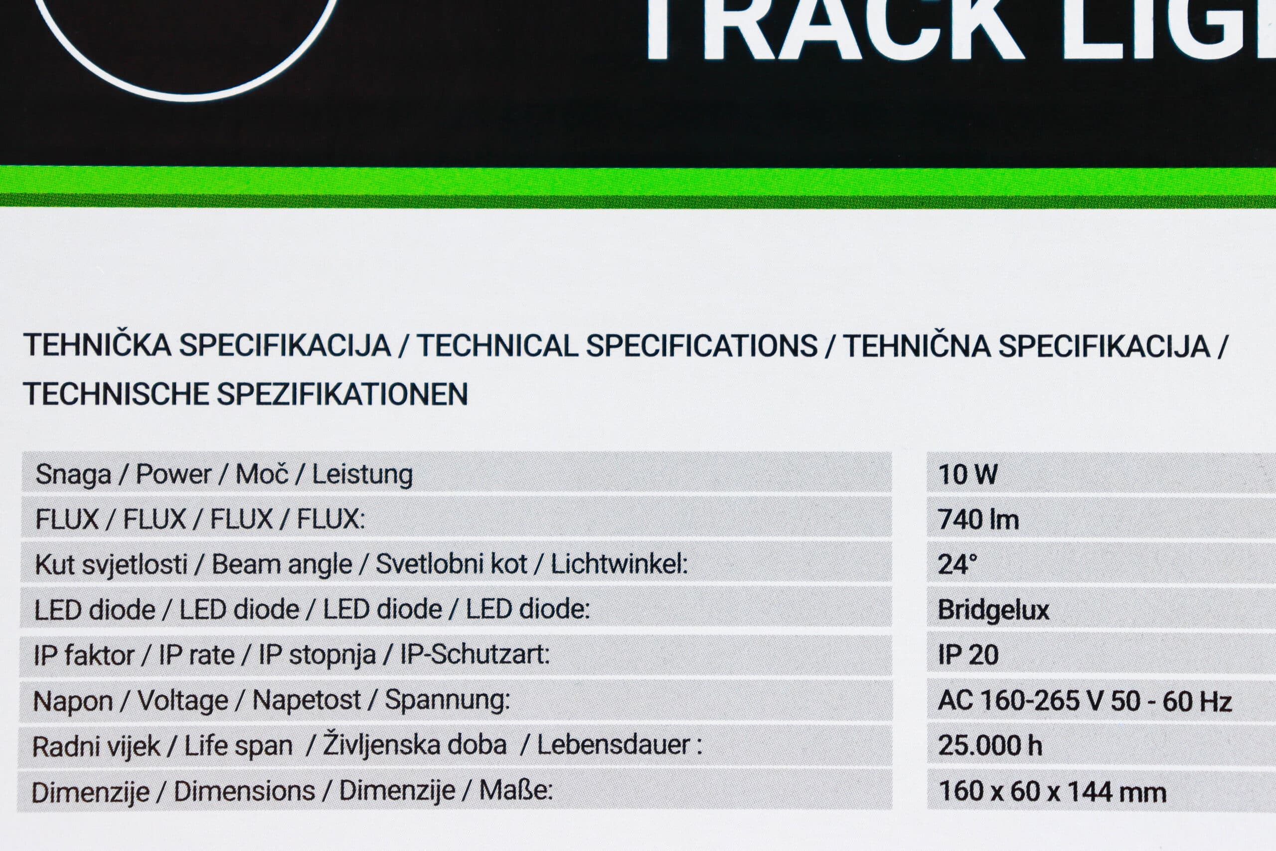 LED šinska lampa Green Tech 10W 4000K IP40 bijela - Slika 2