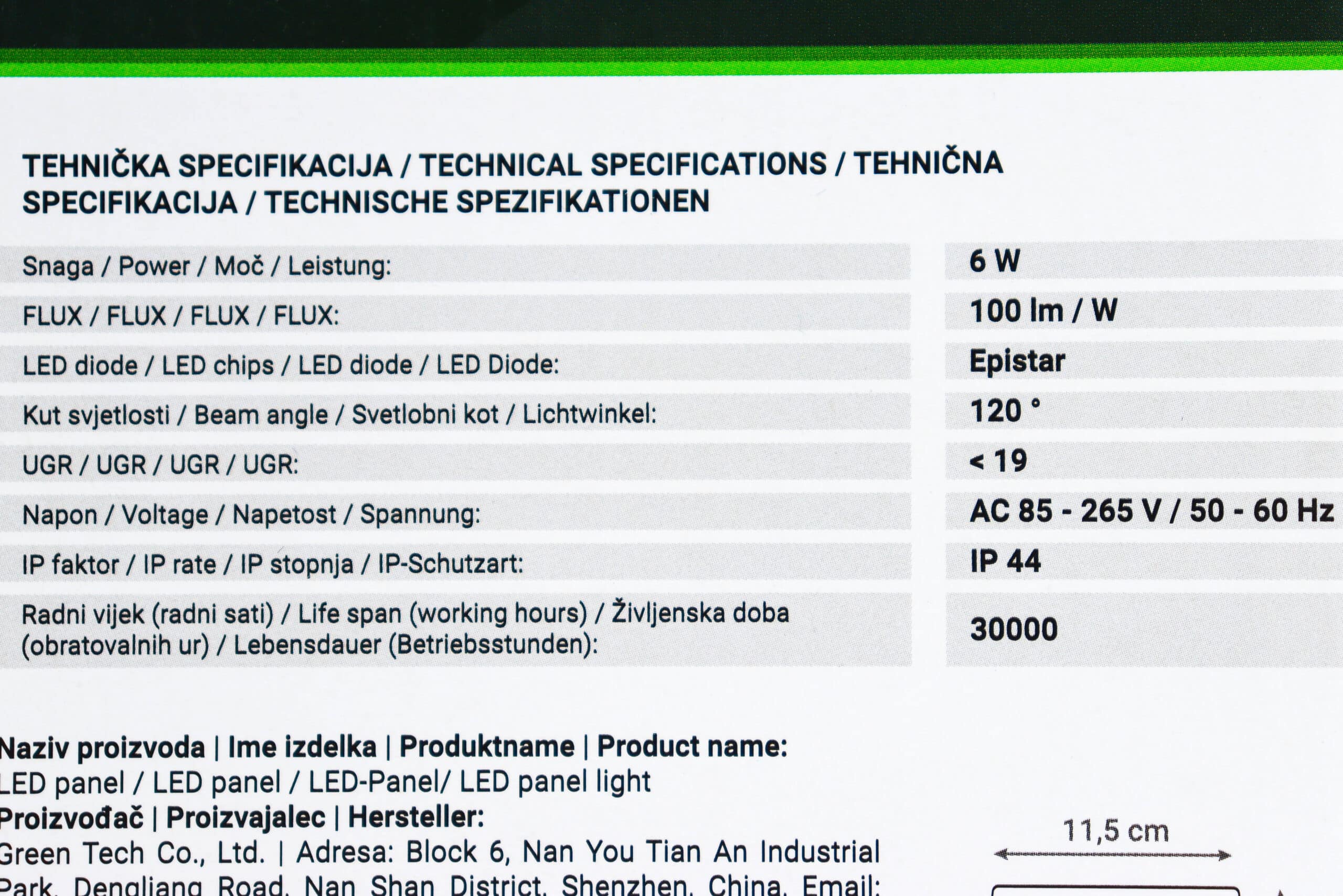 LED panel Green Tech 6W 4200K ugradbeni kvadratni - Slika 2