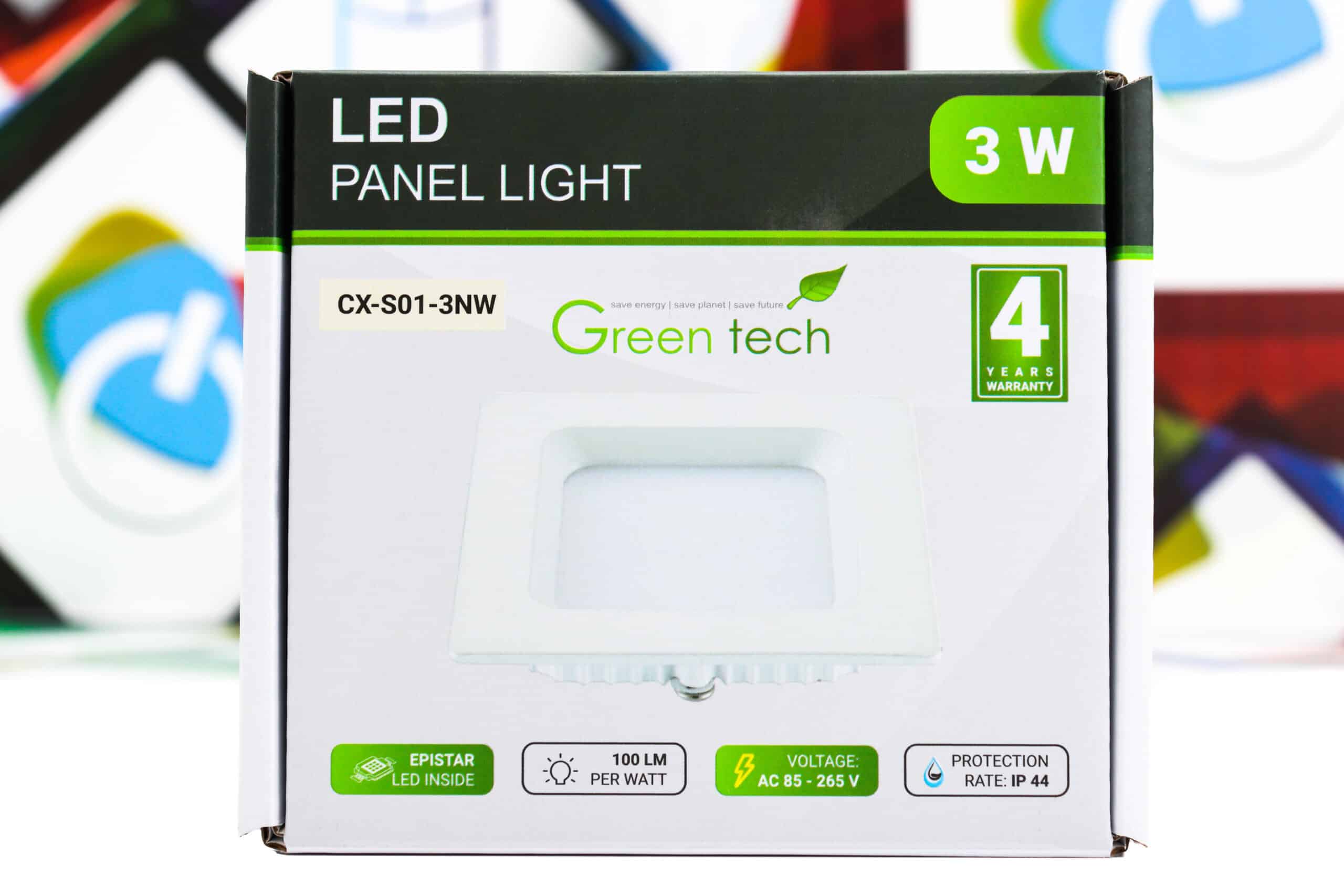 LED panel Green Tech 3W 4200K ugradbeni kvadratni