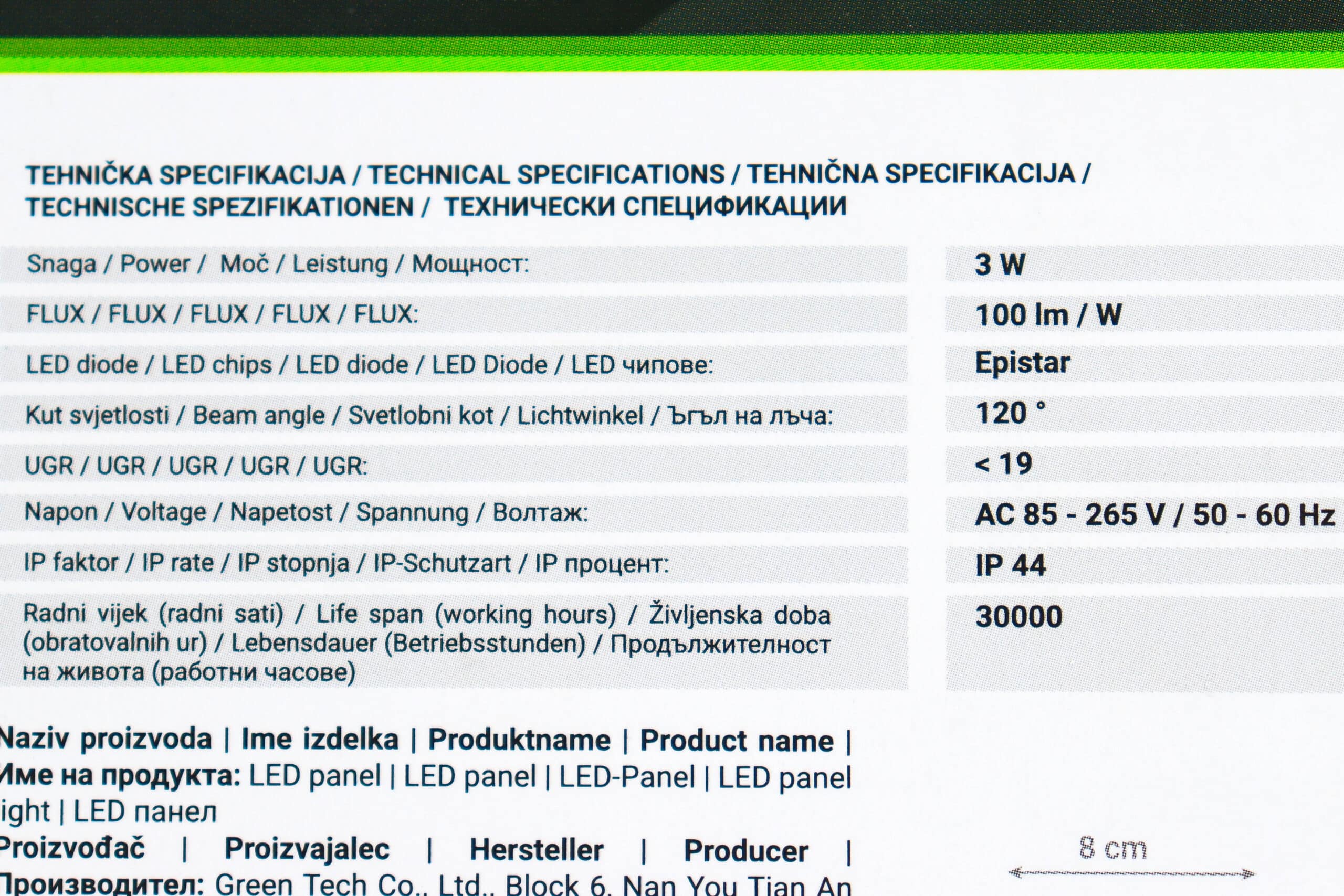 LED panel Green Tech 3W 4200K ugradbeni kvadratni - Slika 2