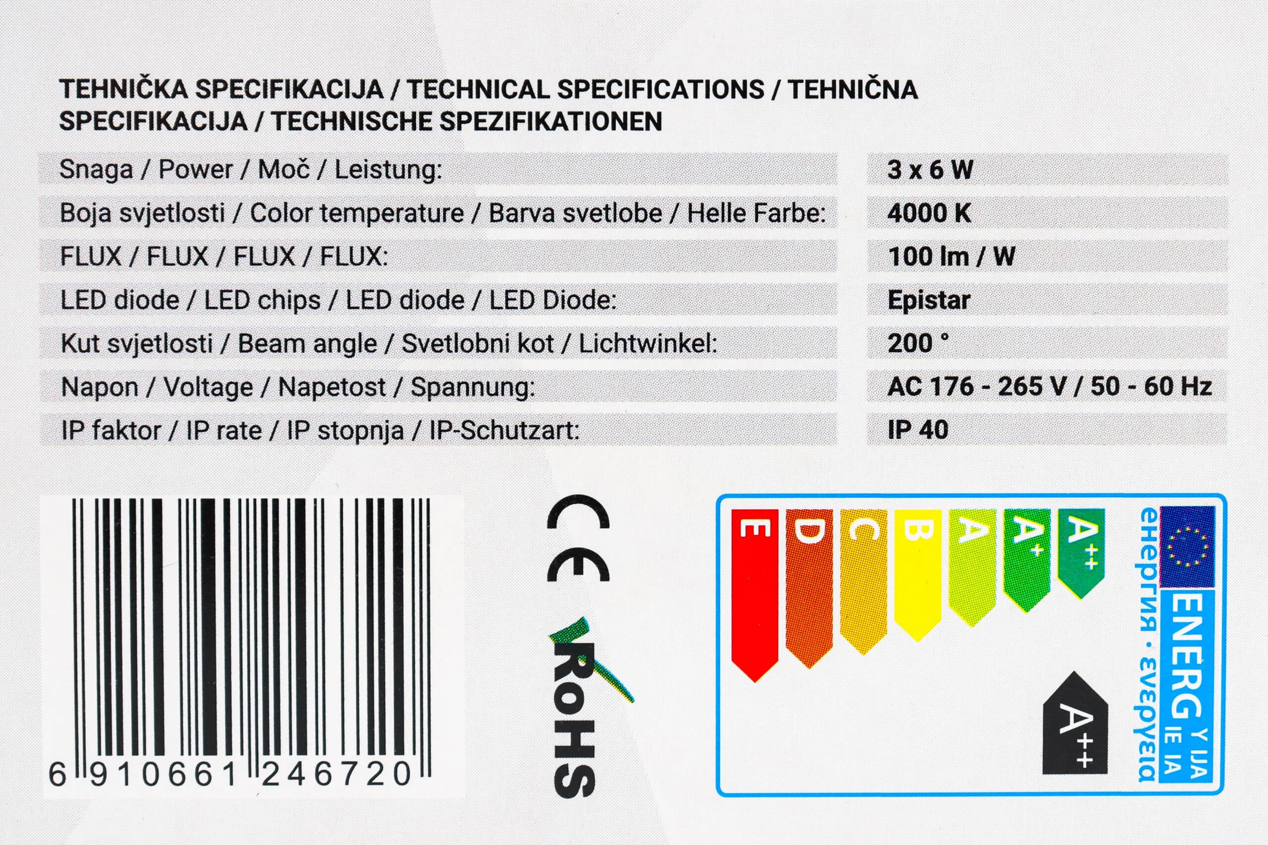LED sijalica Green Tech BLX-6141 set 3x 6W E27 4000K - Slika 2