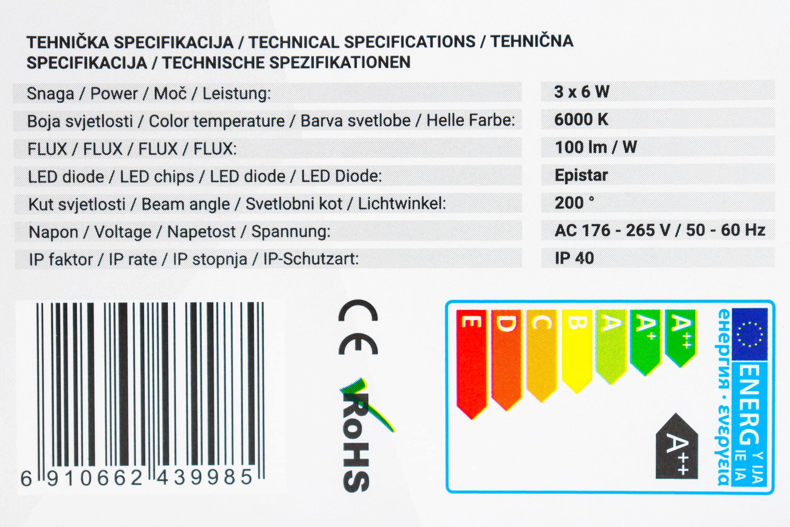 LED sijalica Green Tech BLX-6142 set 3x 6W E27 6000K - Slika 2