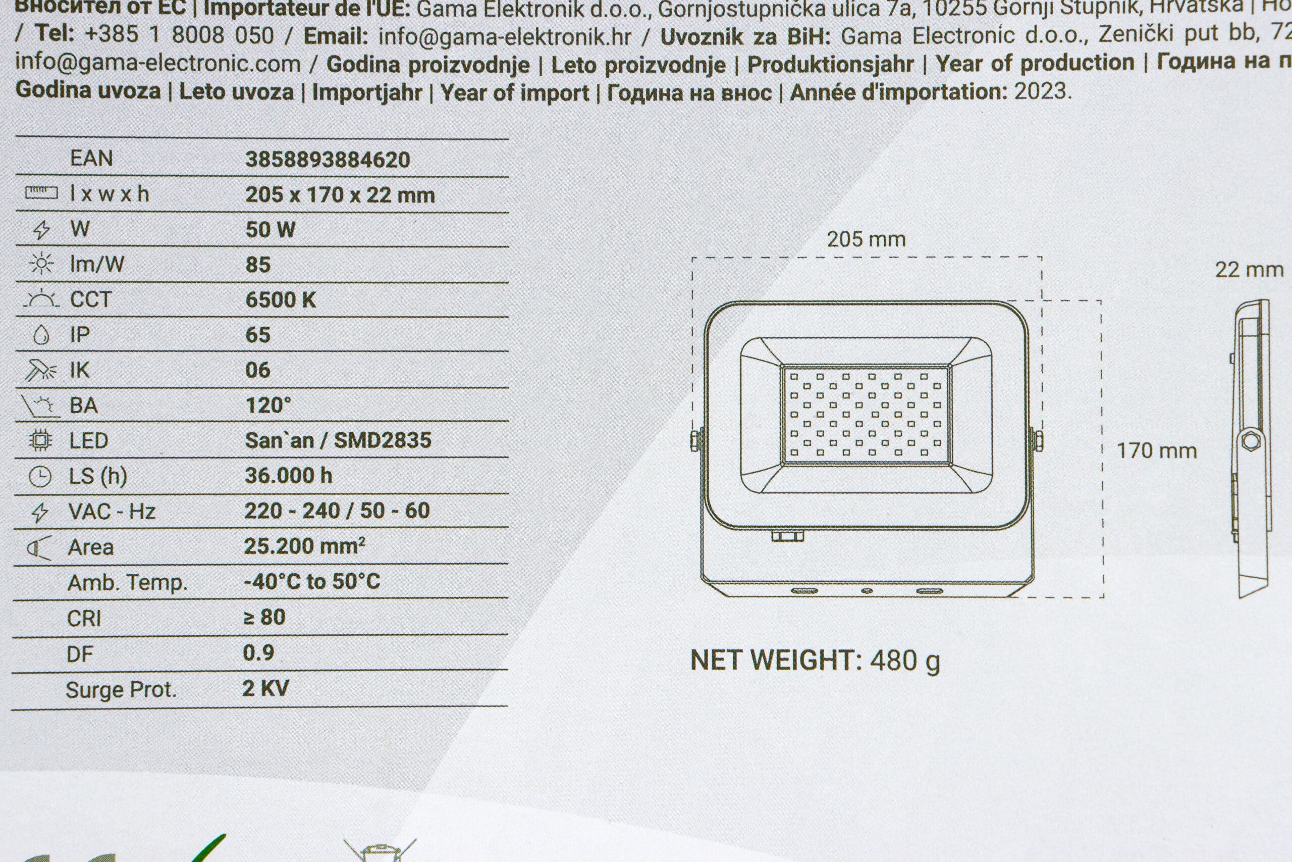 LED Reflektor Green Tech 100W ALX-100WH 8500lm IP65 6500K bijeli - Slika 2