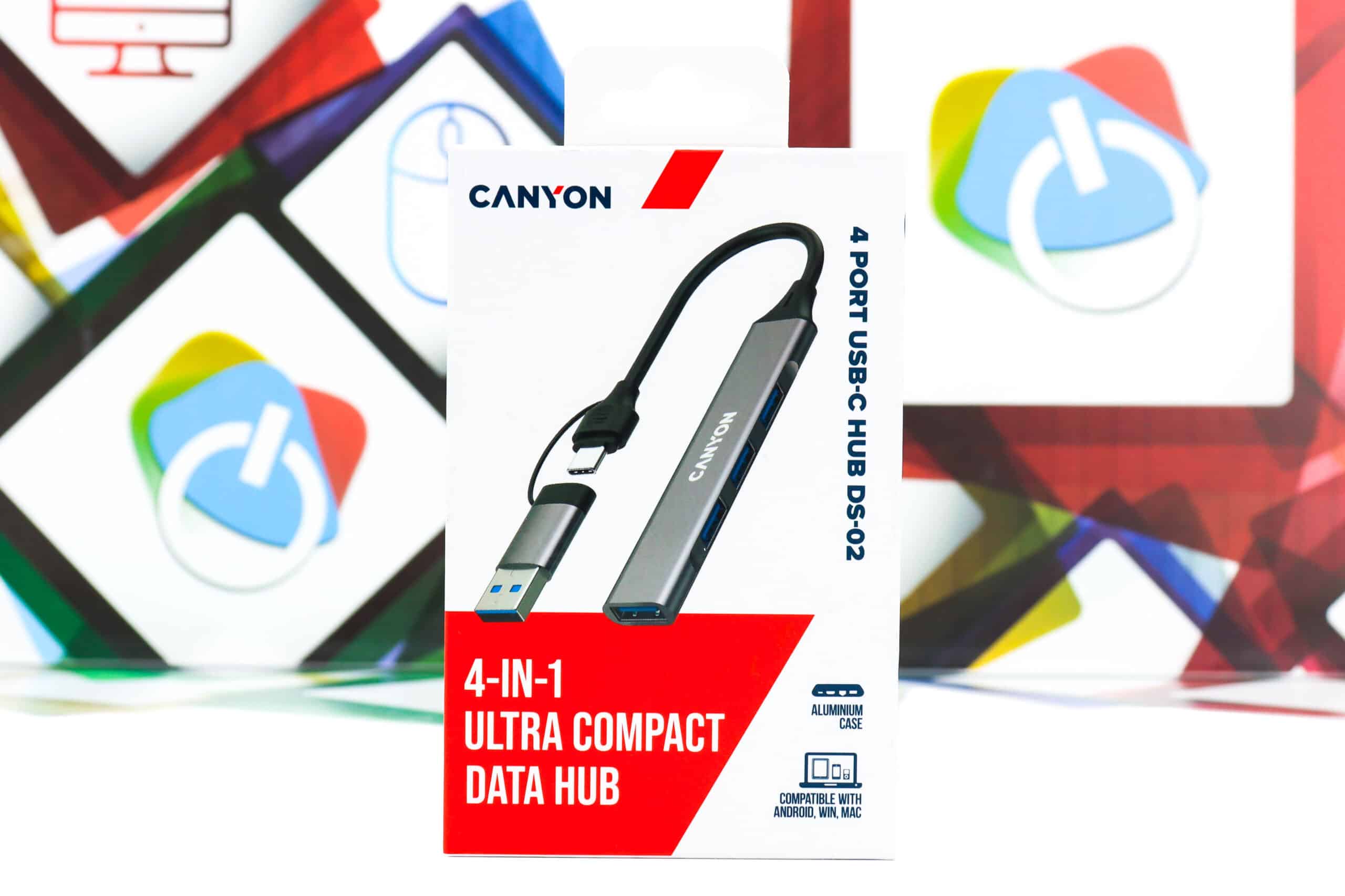 Multiport Hub Canyon DS-02 4 port USB-C sivi