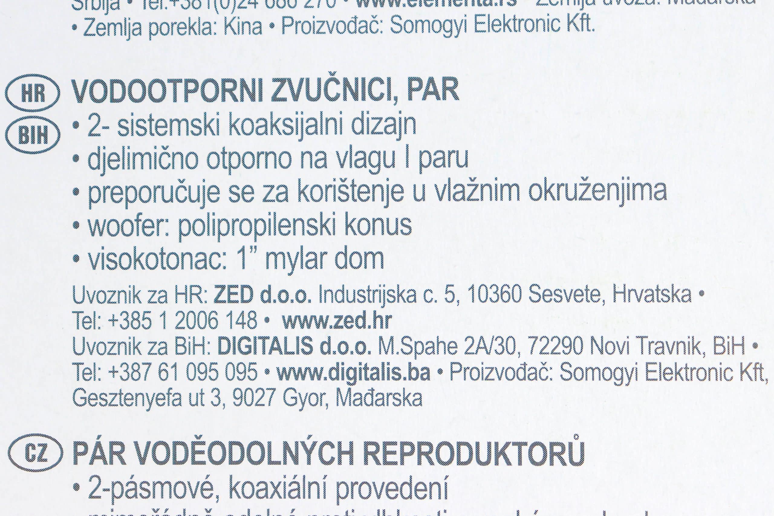 Zvučnici ugradbeni SAL MRPX 2-130 50W Φ150 vodootporni - Slika 2