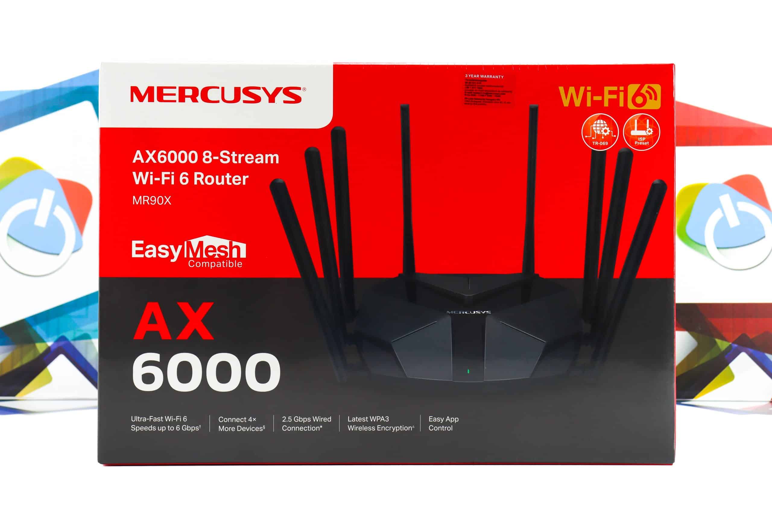 Router Wireless Mercusys AX6000 MR90X Wi-Fi 6 Gbps
