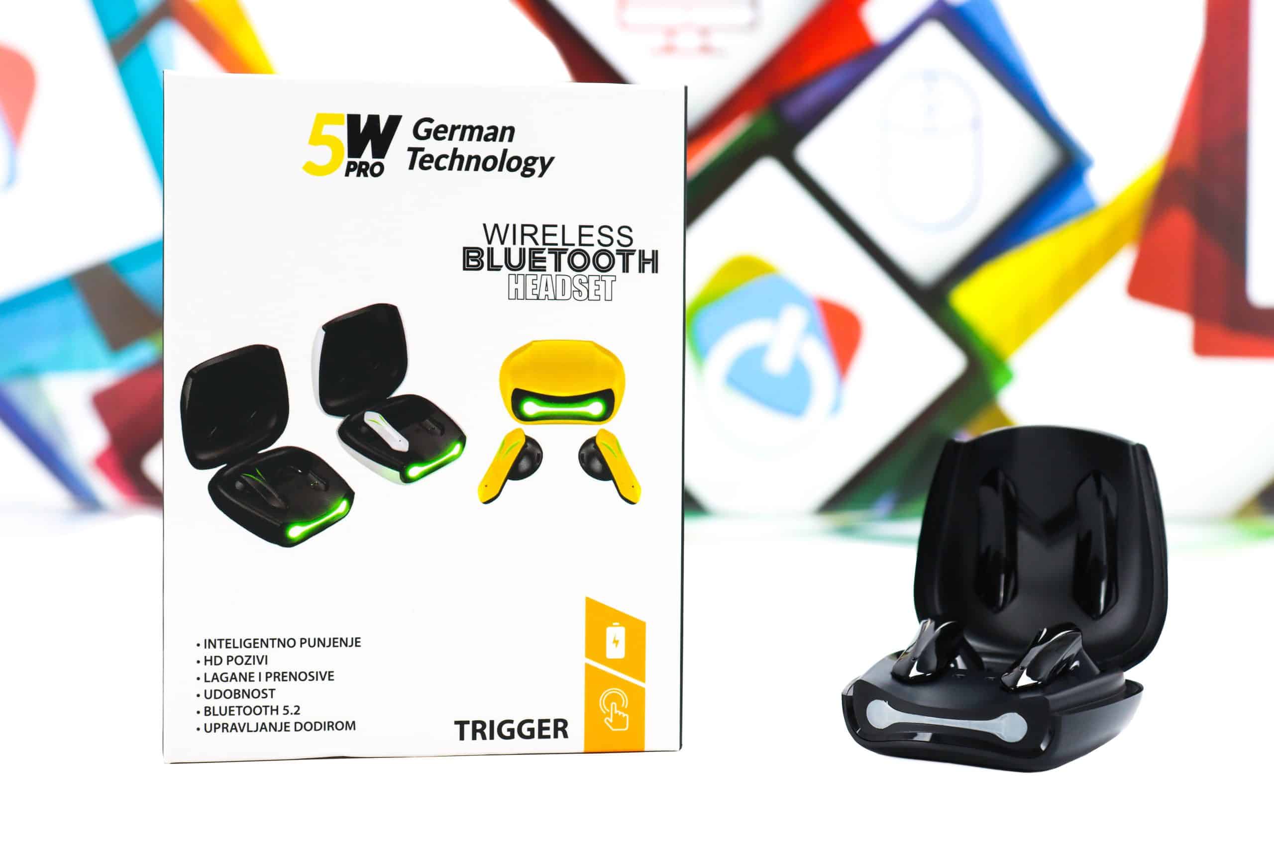 Slušalice bežične 5WPRO Trigger Bluetooth crne
