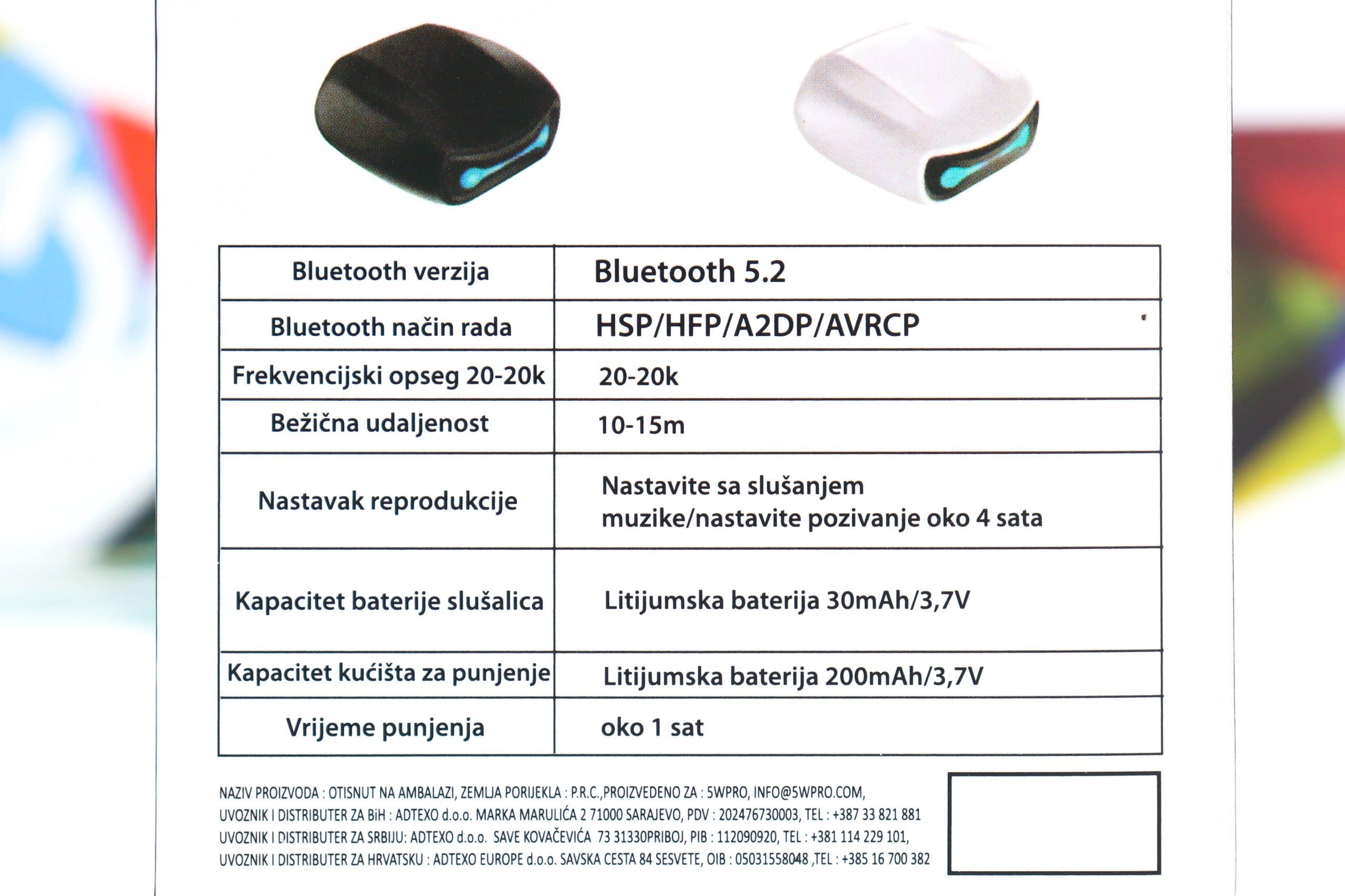 Slušalice bežične 5WPRO Trigger Bluetooth crne - Slika 7