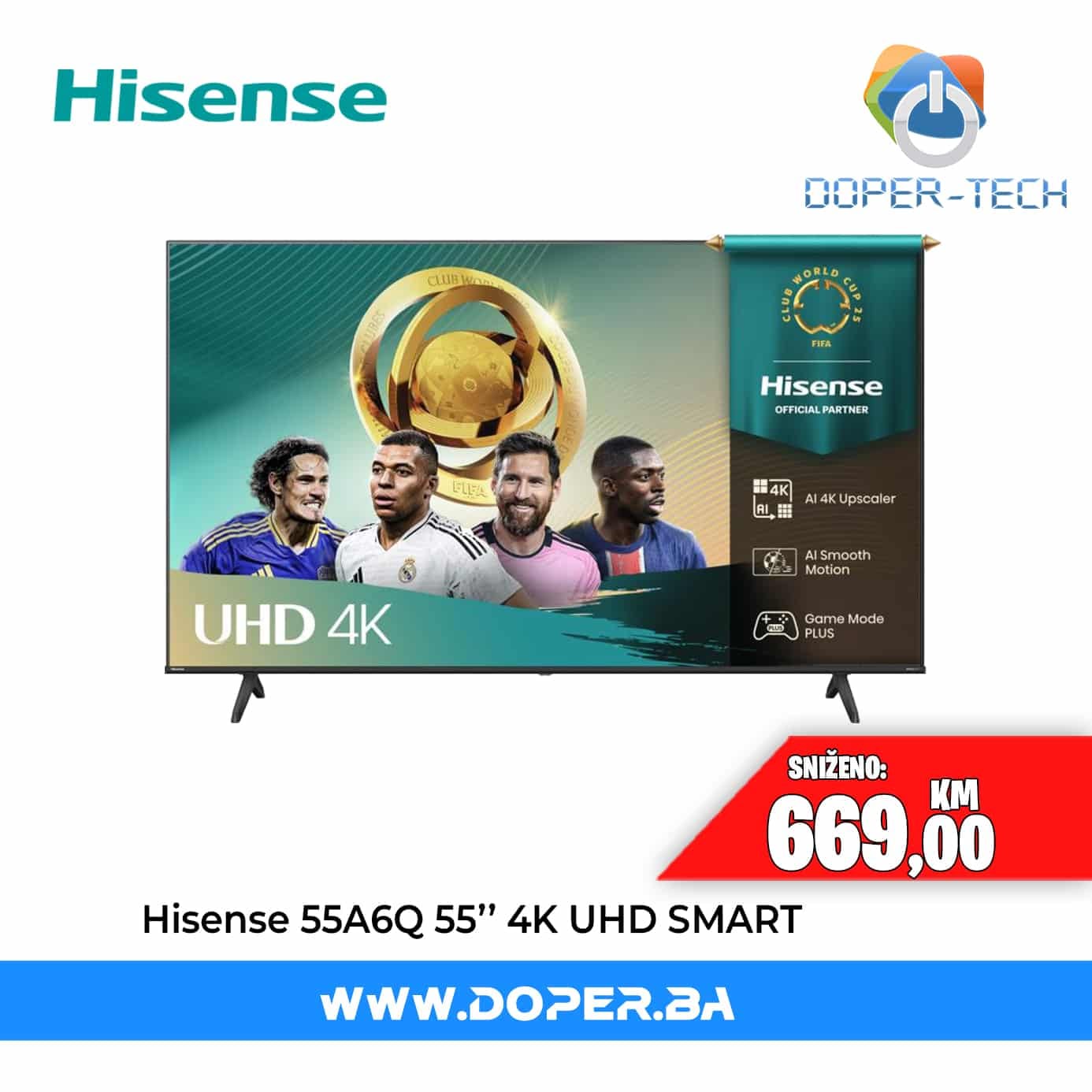 TV Hisense 55A6Q 55'' LED 4K UHD Smart