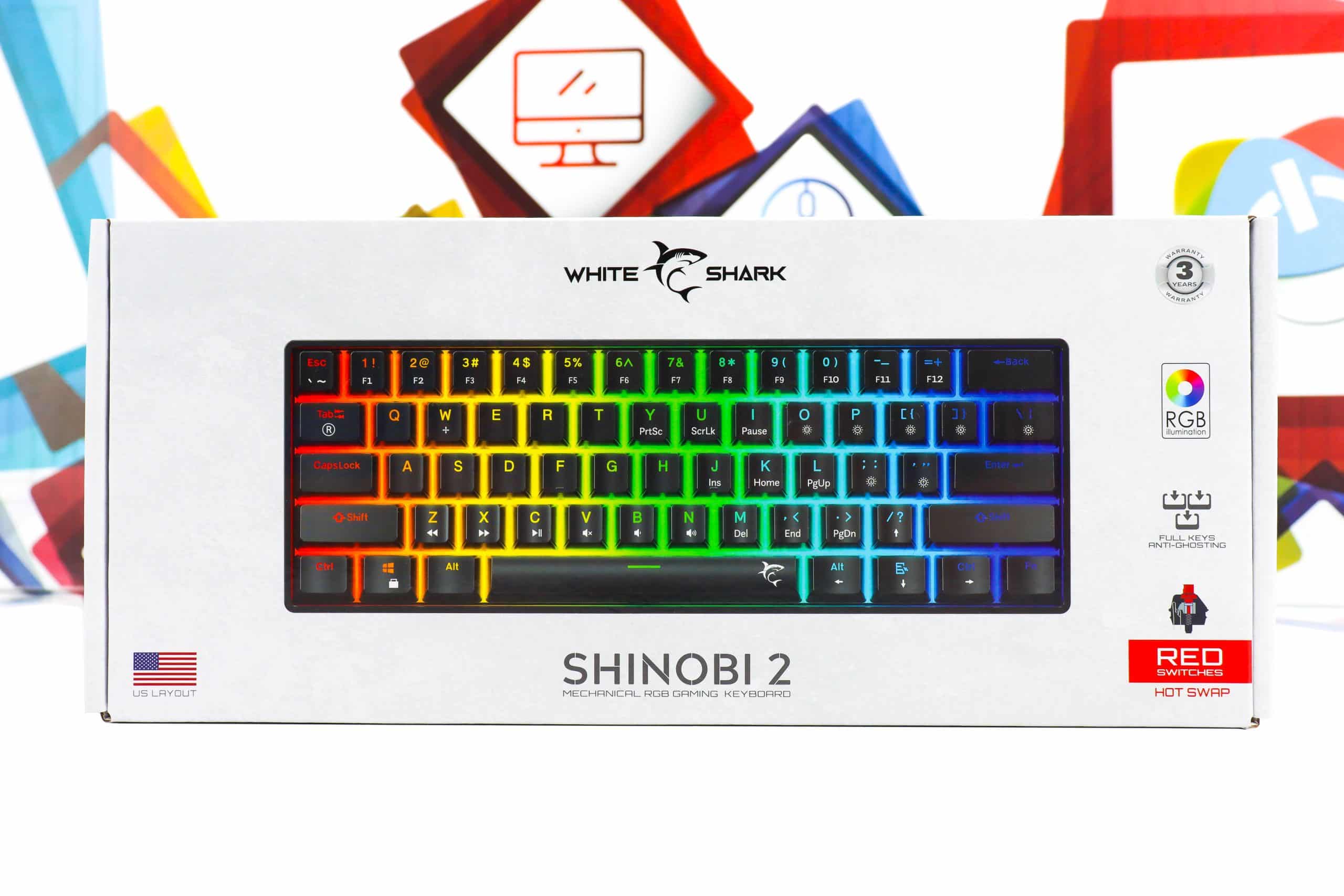 Gaming tipkovnica White Shark Shinobi 2 red switch crna