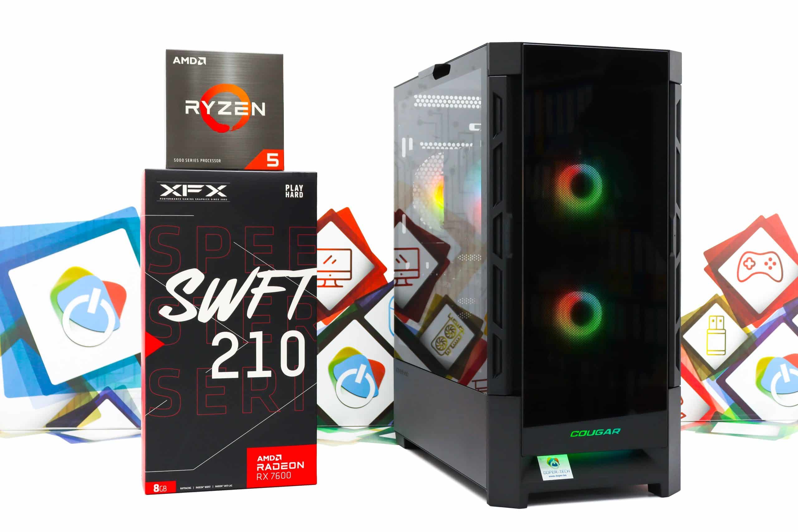 Gaming PC Cougar Duoface 25B R5 5600X RX 7600 1TB SSD 16GB DDR4 - Slika 2