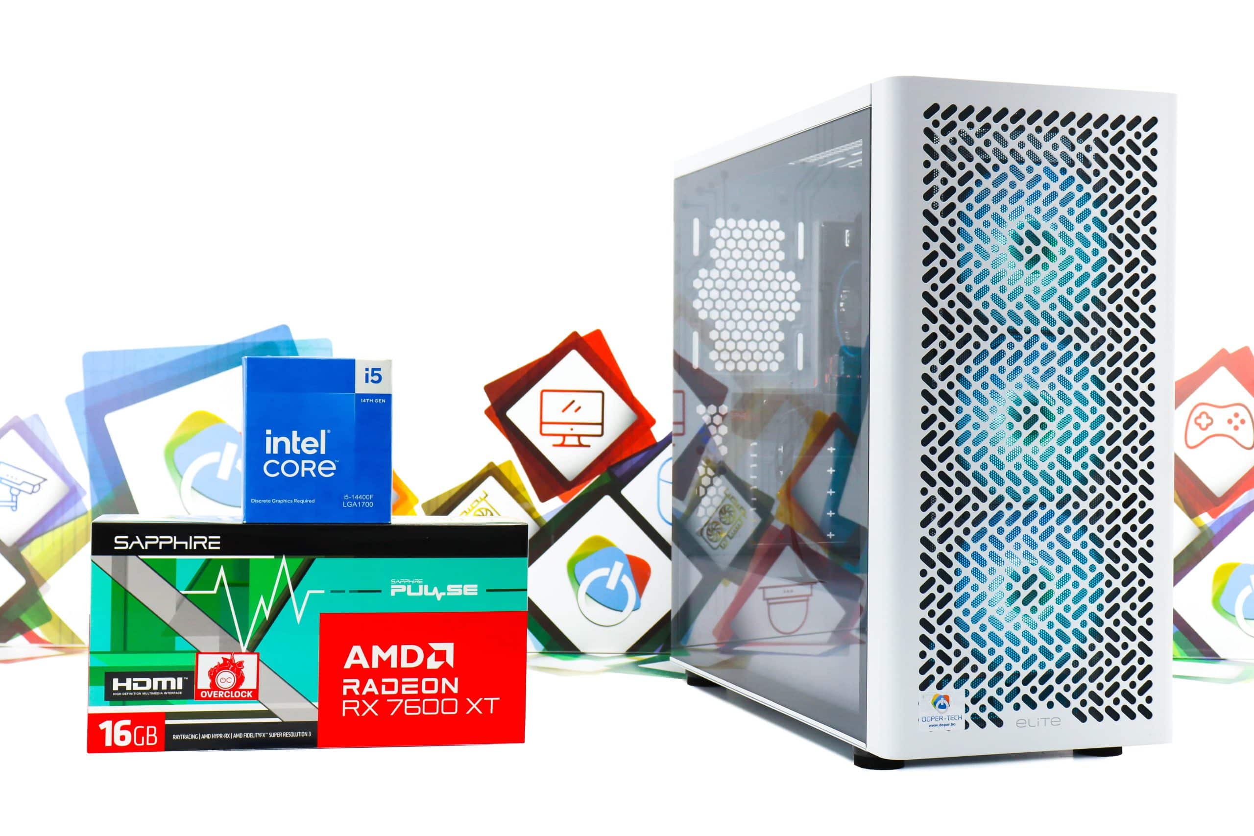 Gaming PC CM Elite 502-02W i5-14400F RX 7600 XT 1TB SSD 32GB DDR5 - Slika 2