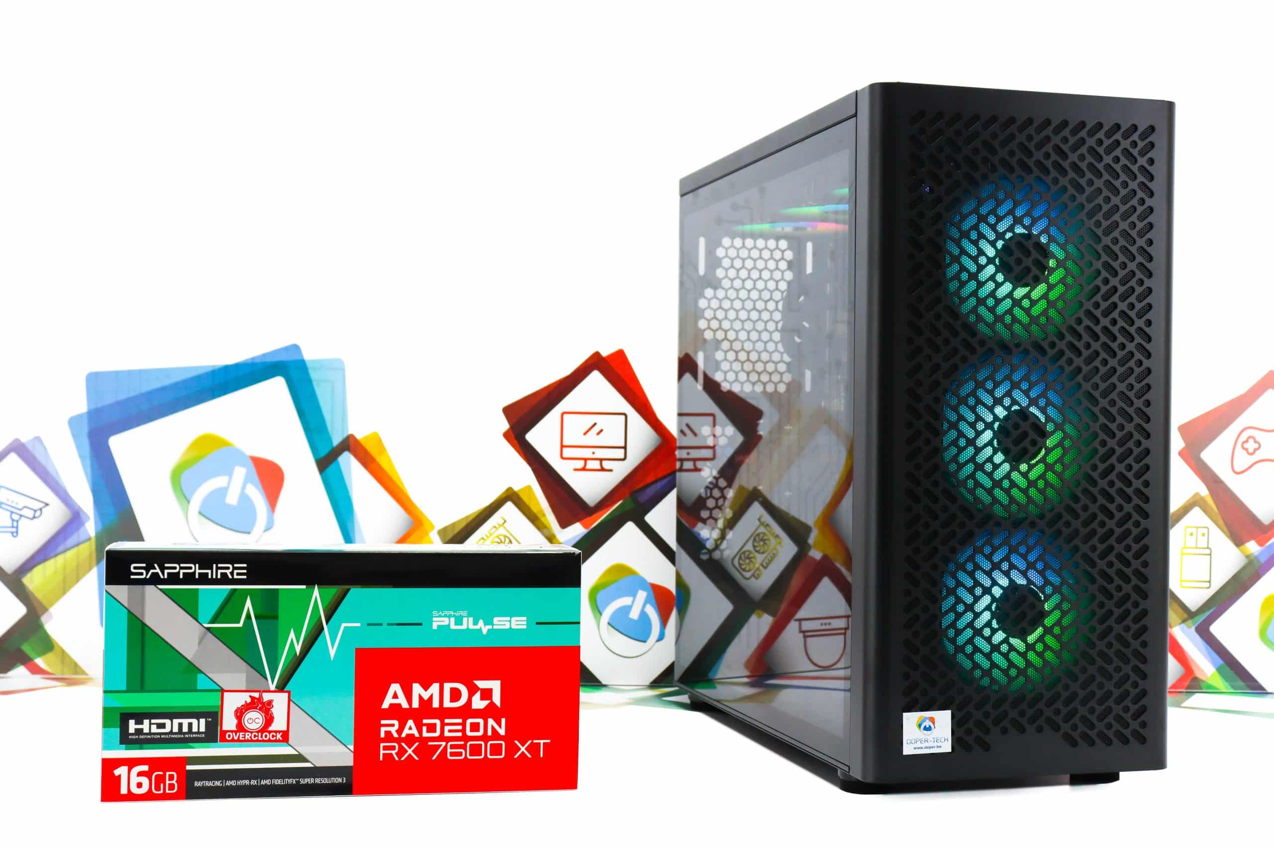 Gaming PC CM Elite 502-03B R7 5700X RX 7600 XT 1TB SSD 32GB DDR4 - Slika 2