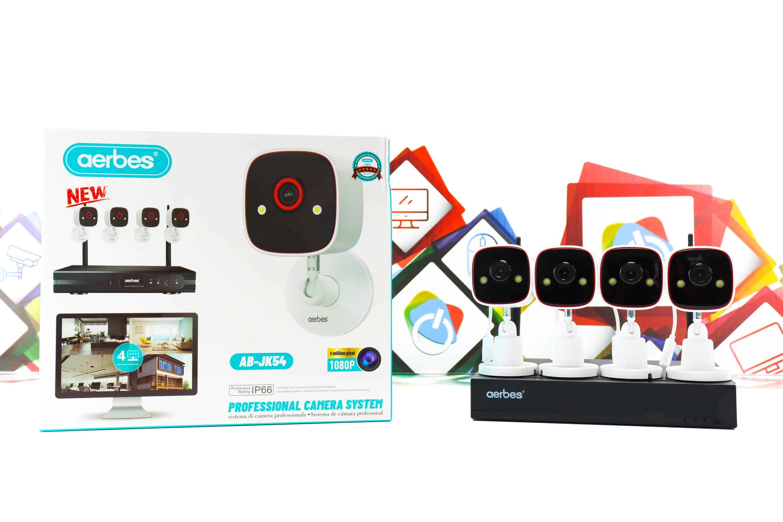 Video nadzor set 4-kanalni Aerbes AB-JK54 WiFi 5MP
