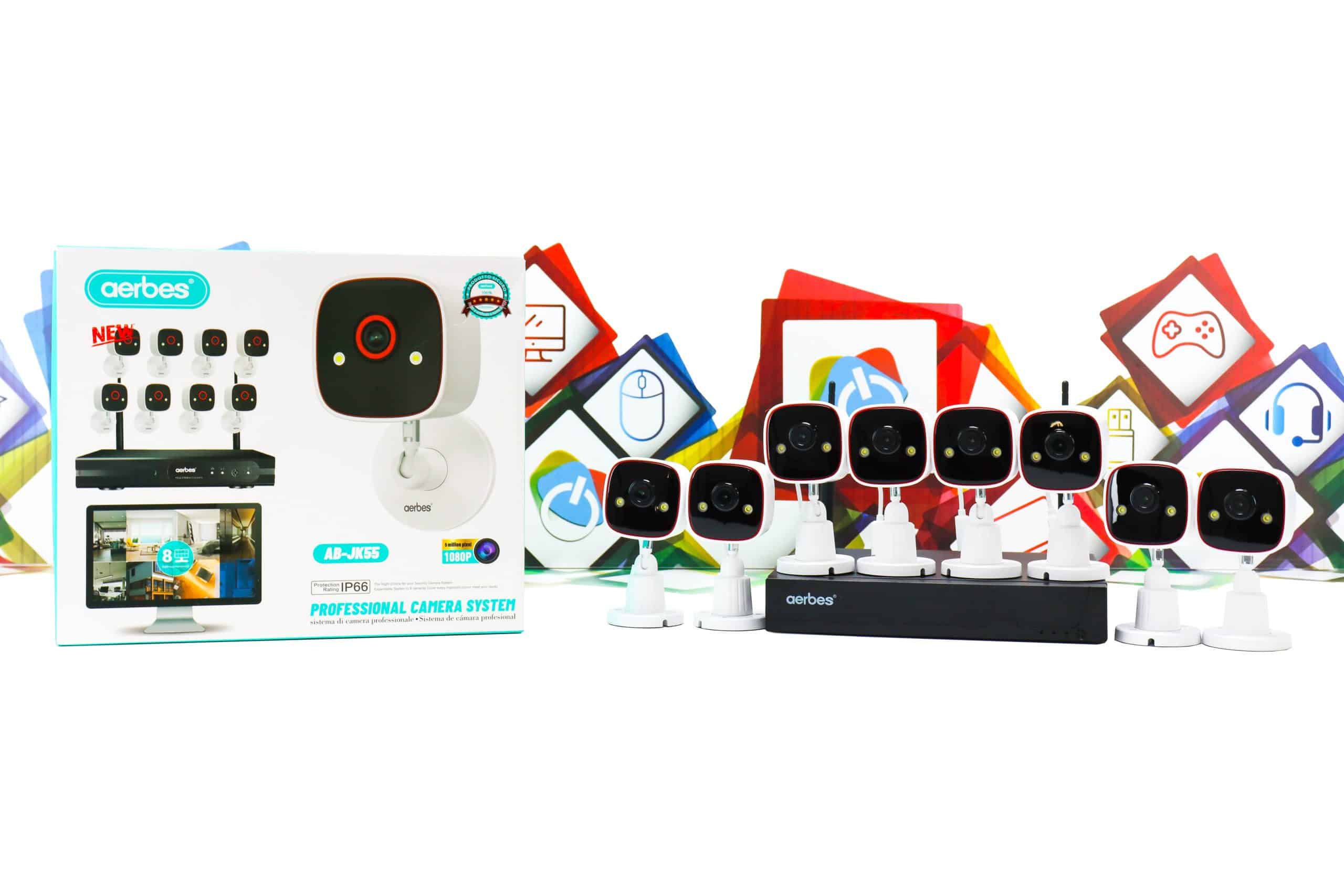 Video nadzor set 8-kanalni Aerbes AB-JK55 WiFi 5MP