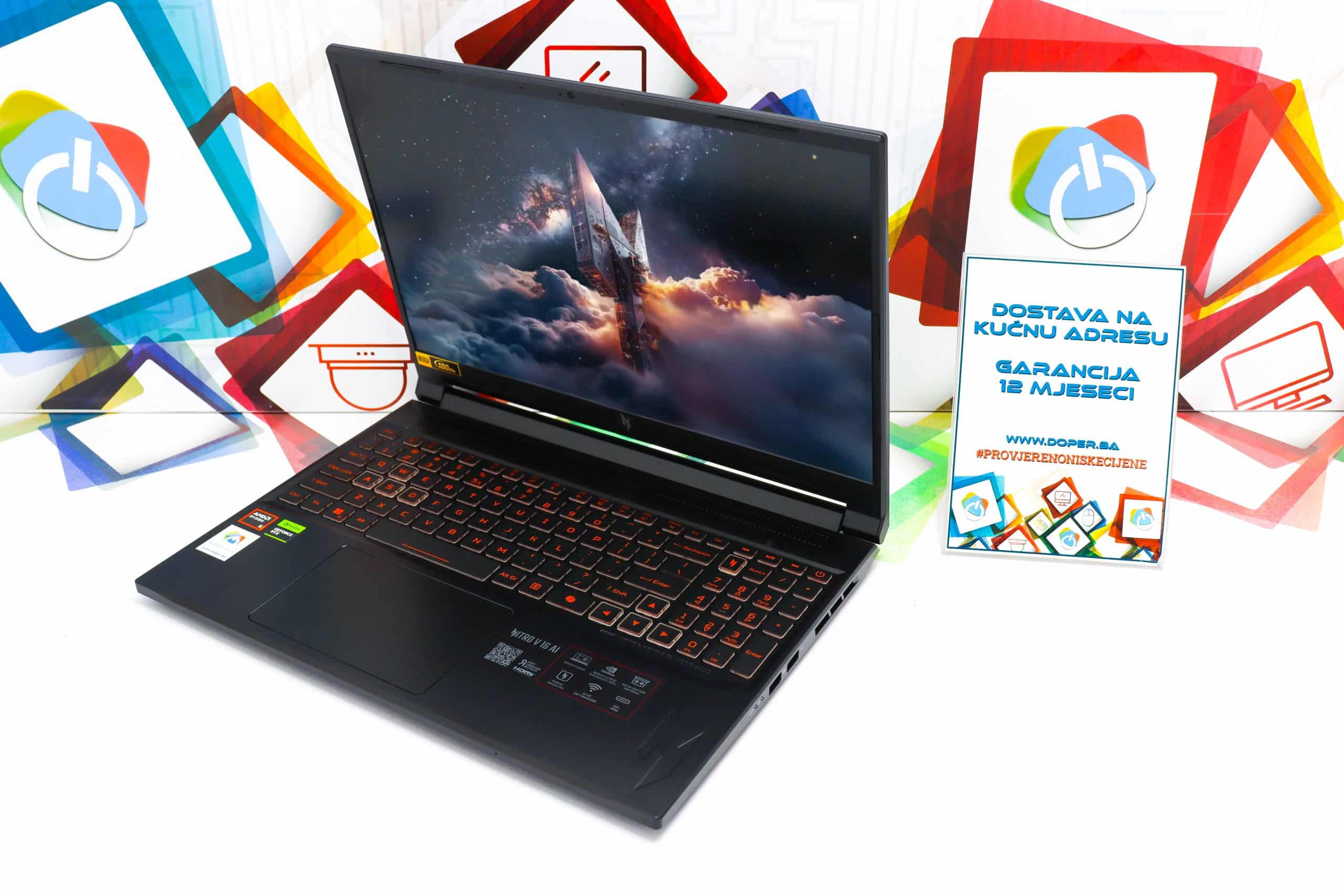 Laptop Acer Nitro ANV16-42-R309 R5 240 RTX 5050 512GB SSD 16GB DDR5 16'' 180Hz - Slika 2