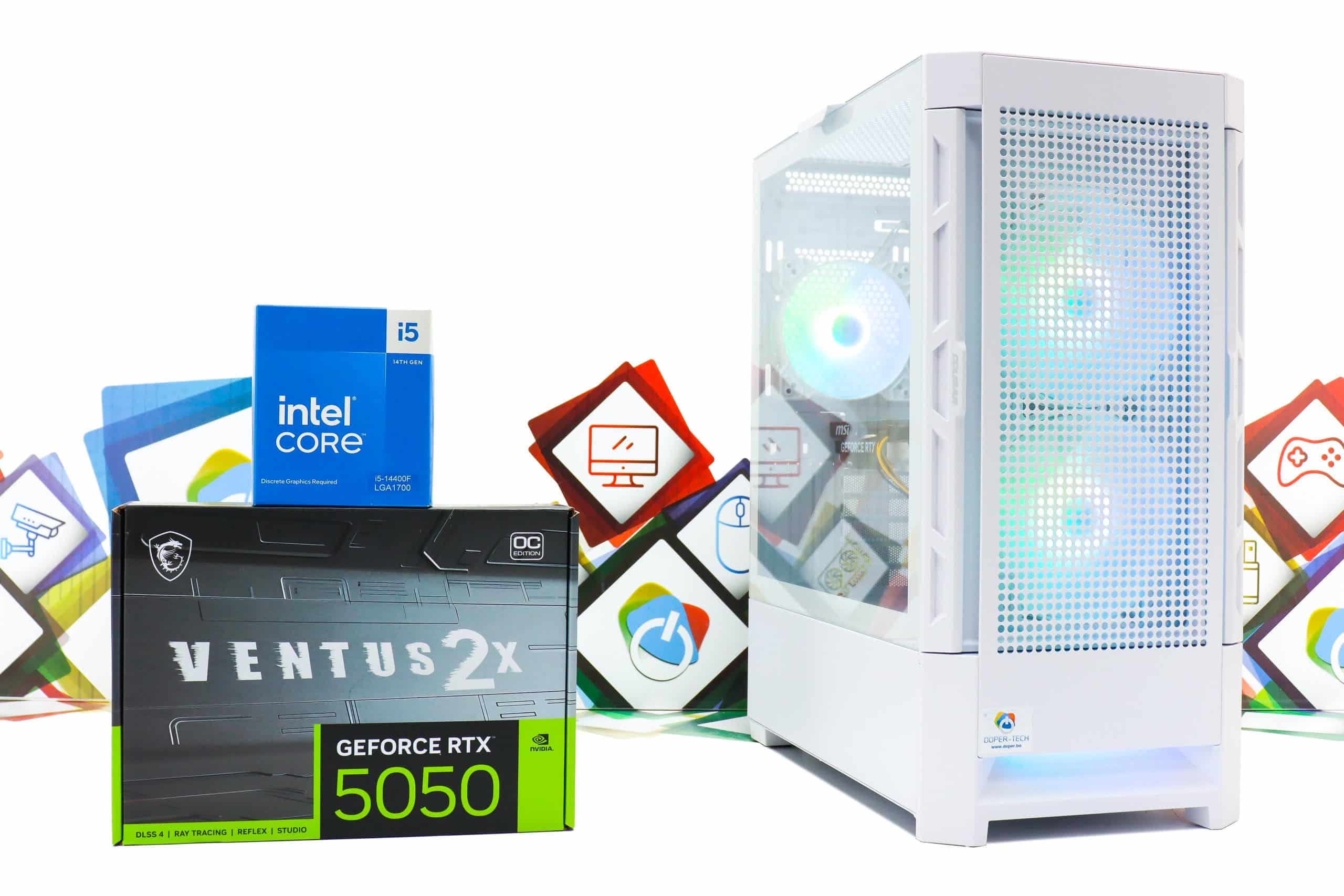 Gaming PC Airface W-07 i5-14400F RTX 5050 500GB SSD 16GB DDR4 - Slika 2