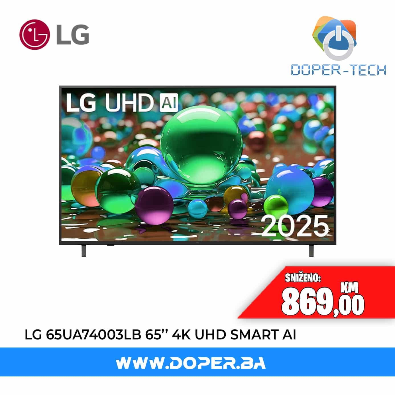 TV LG 65UA74003LB 65'' DLED 4K UHD Smart