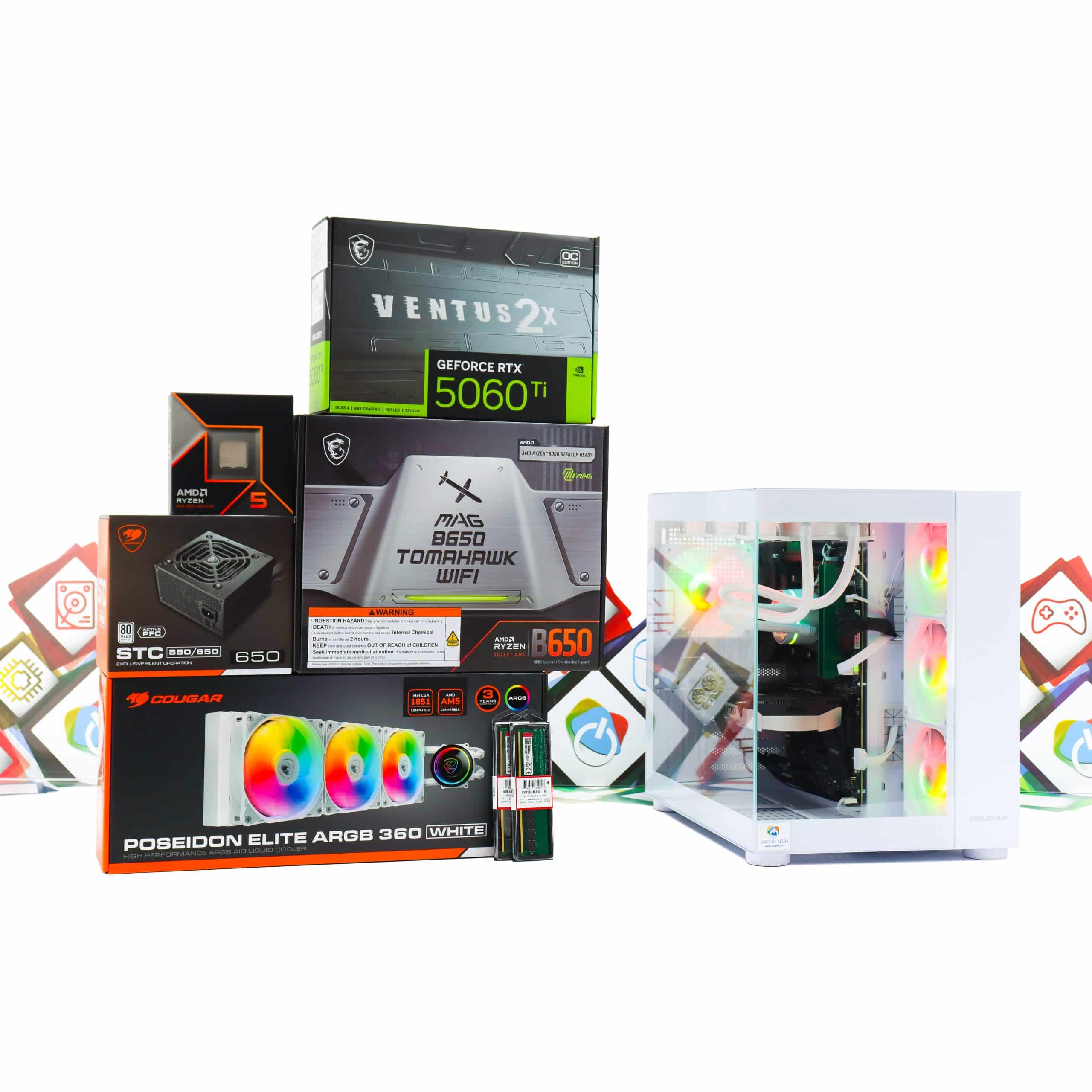 Gaming PC Cougar FV150-04 R5 9600X RTX 5060 Ti 1TB SSD 32GB DDR5