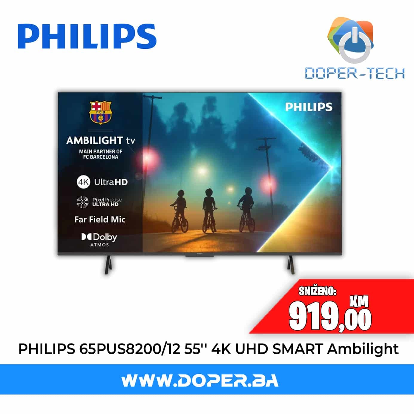 TV Philips 65PUS8200/12 Ambilight 65" LED 4K Smart