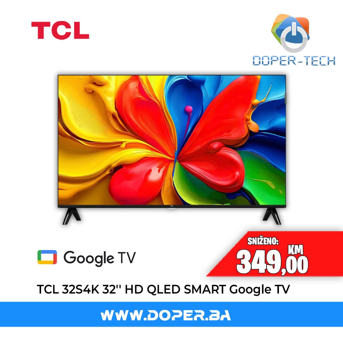 TV TCL 32S4K 32'' QLED HD Smart Google TV