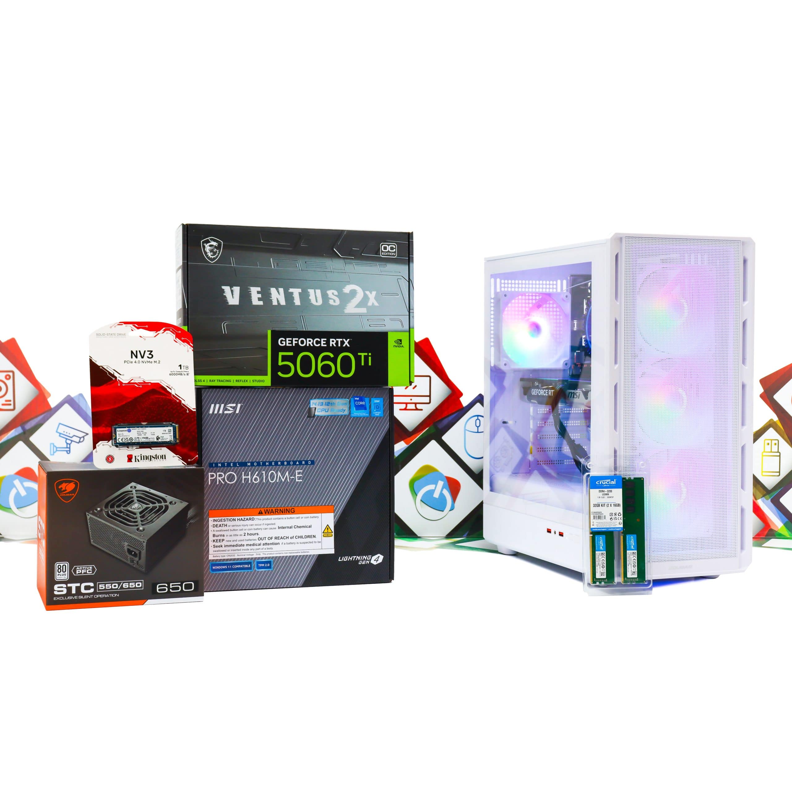 Gaming PC Airface Pure Pro-05 i5-14400F RTX 5060 Ti 1TB SSD 32GB DDR5