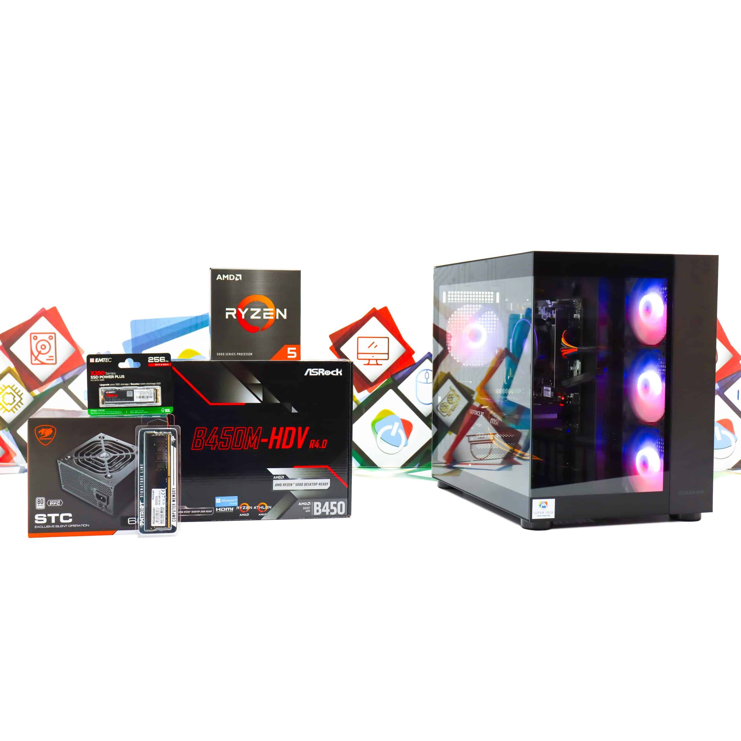 Gaming PC Cougar FV150-05 R5 5600X RTX 5060 240GB SSD 8GB DDR4