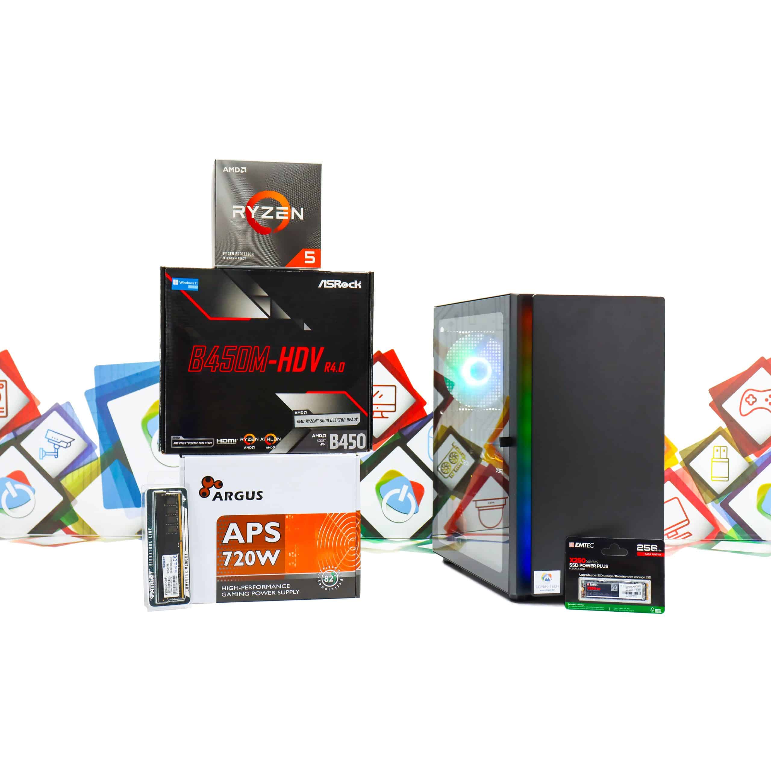 Gaming PC Purity-24 R5 3600 Radeon RX 9060 256GB SSD 8GB DDR4
