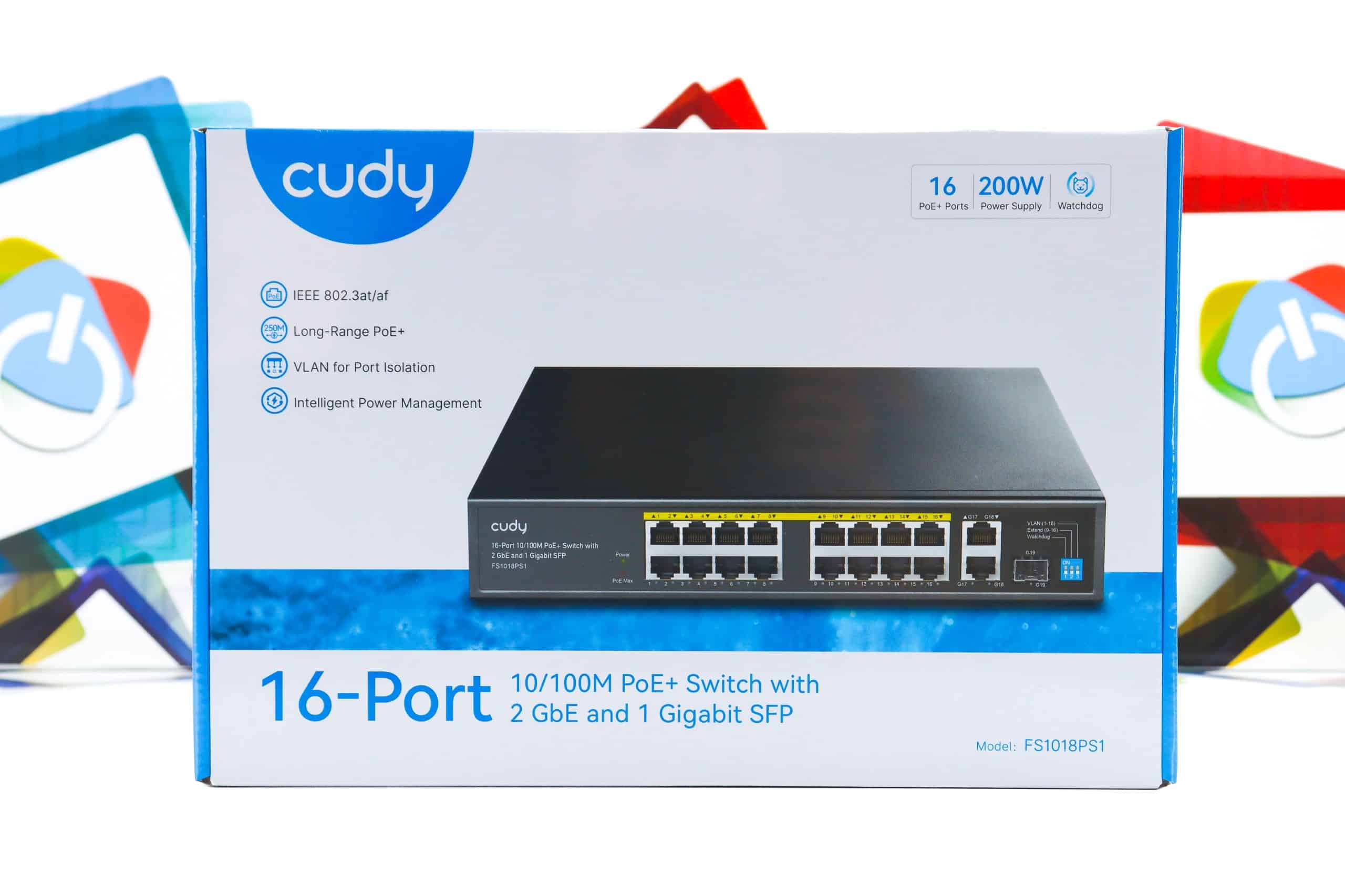 Desktop/Rack PoE+ Switch Cudy FS1018PS1 - 16×10/100 Mbps