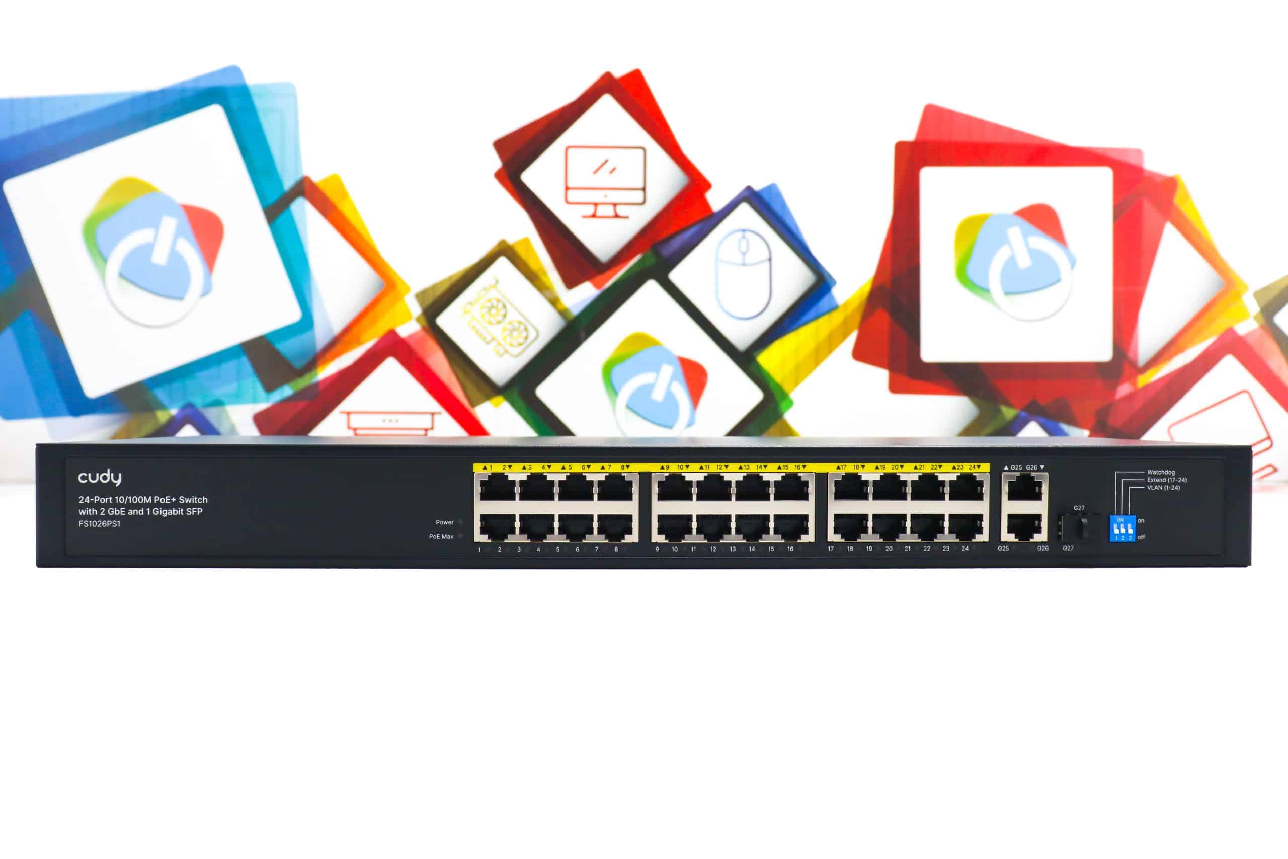 Desktop/Rack PoE+ Switch Cudy FS1026PS1 - 24×10/100 Mbps - Slika 2