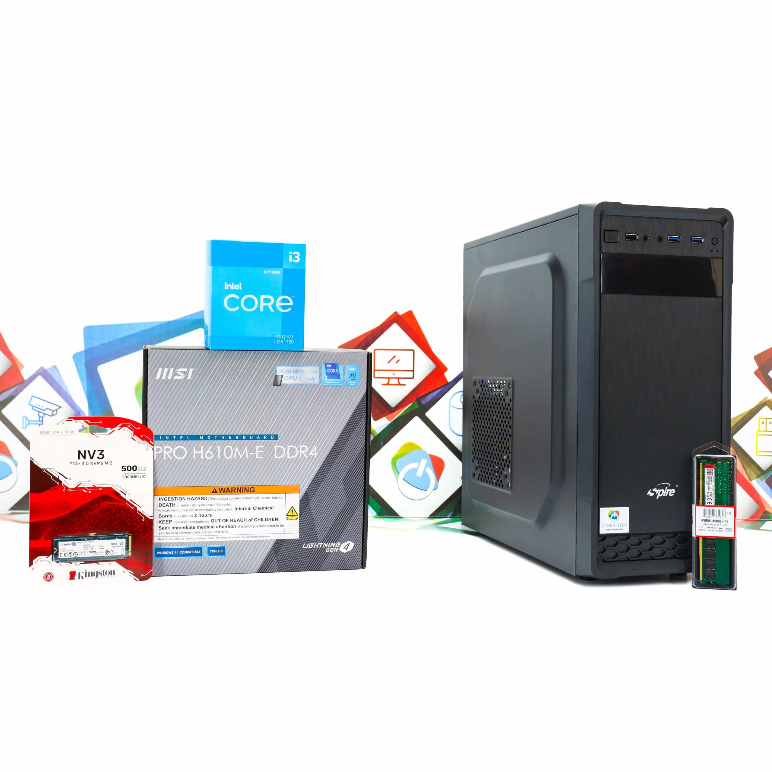 Gaming PC Spire Supreme 1534-10 i3-12100 500GB SSD 16GB DDR5
