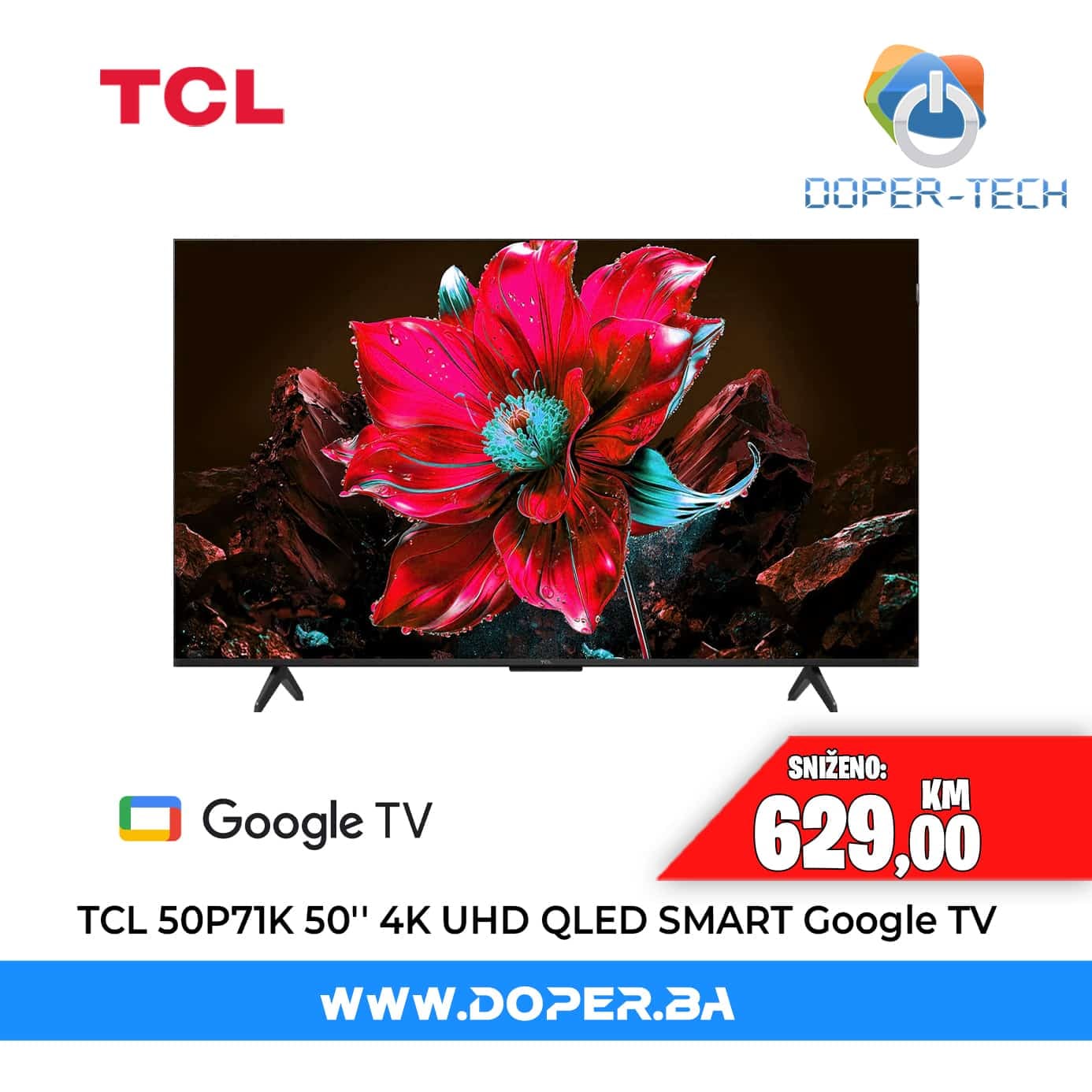 TV TCL 50P71K 50'' QLED 4K UHD Smart Google TV