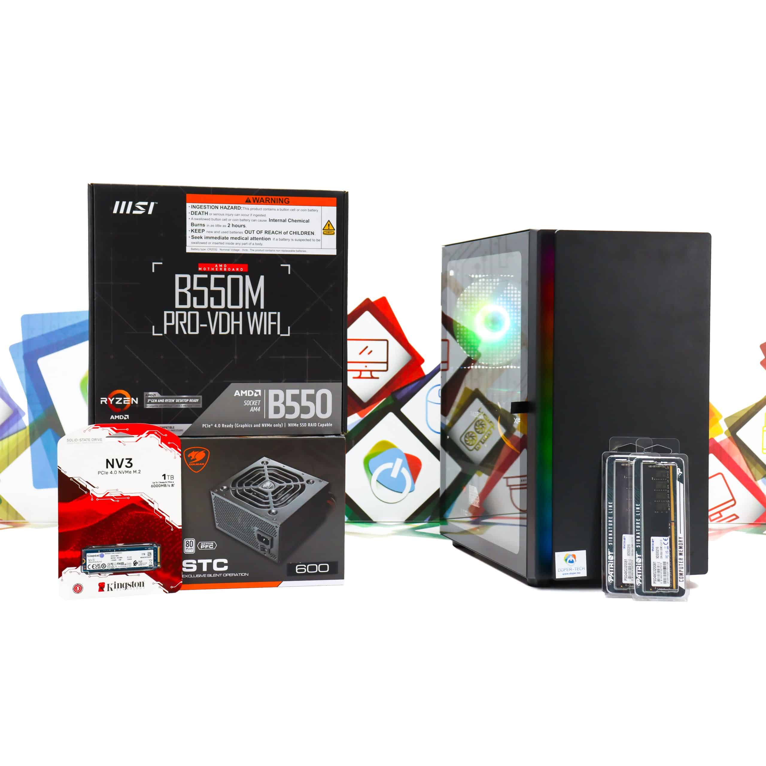 Gaming PC Purity-25 R5 5600X RX 9060 1TB SSD 16GB DDR4