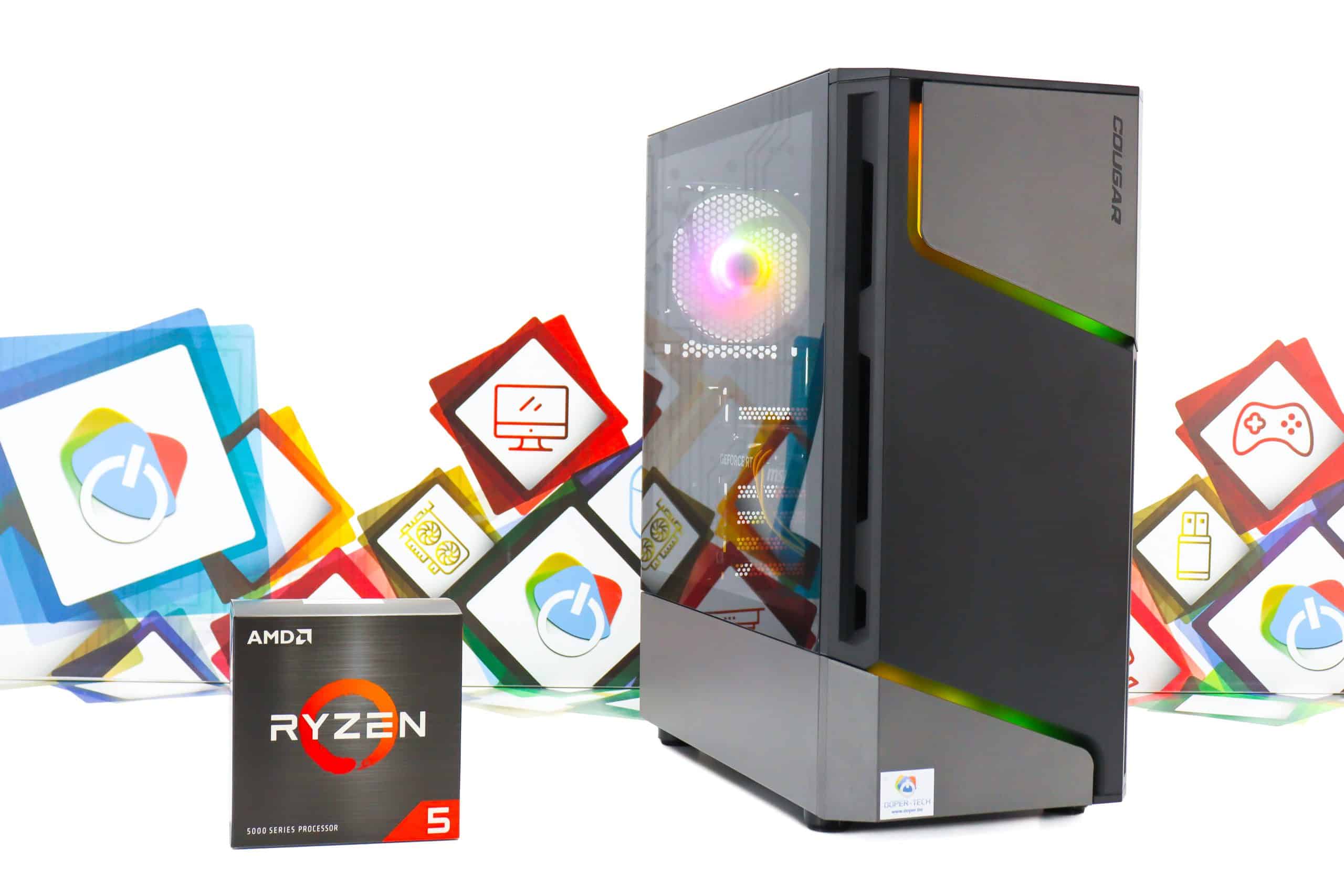 Gaming PC Cougar MX360-15 R5 5500 RTX 5060 480GB SSD 16GB DDR4 - Slika 2