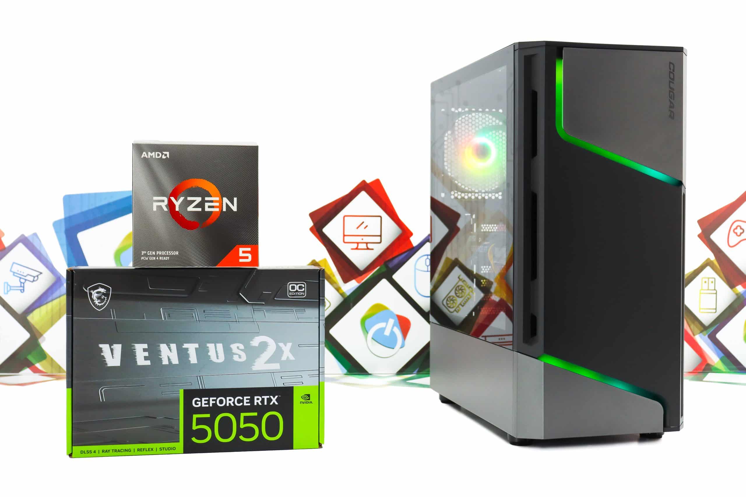Gaming PC Cougar MX360-16 R5 3600 RTX 5050 256GB SSD 8GB DDR4 - Slika 2