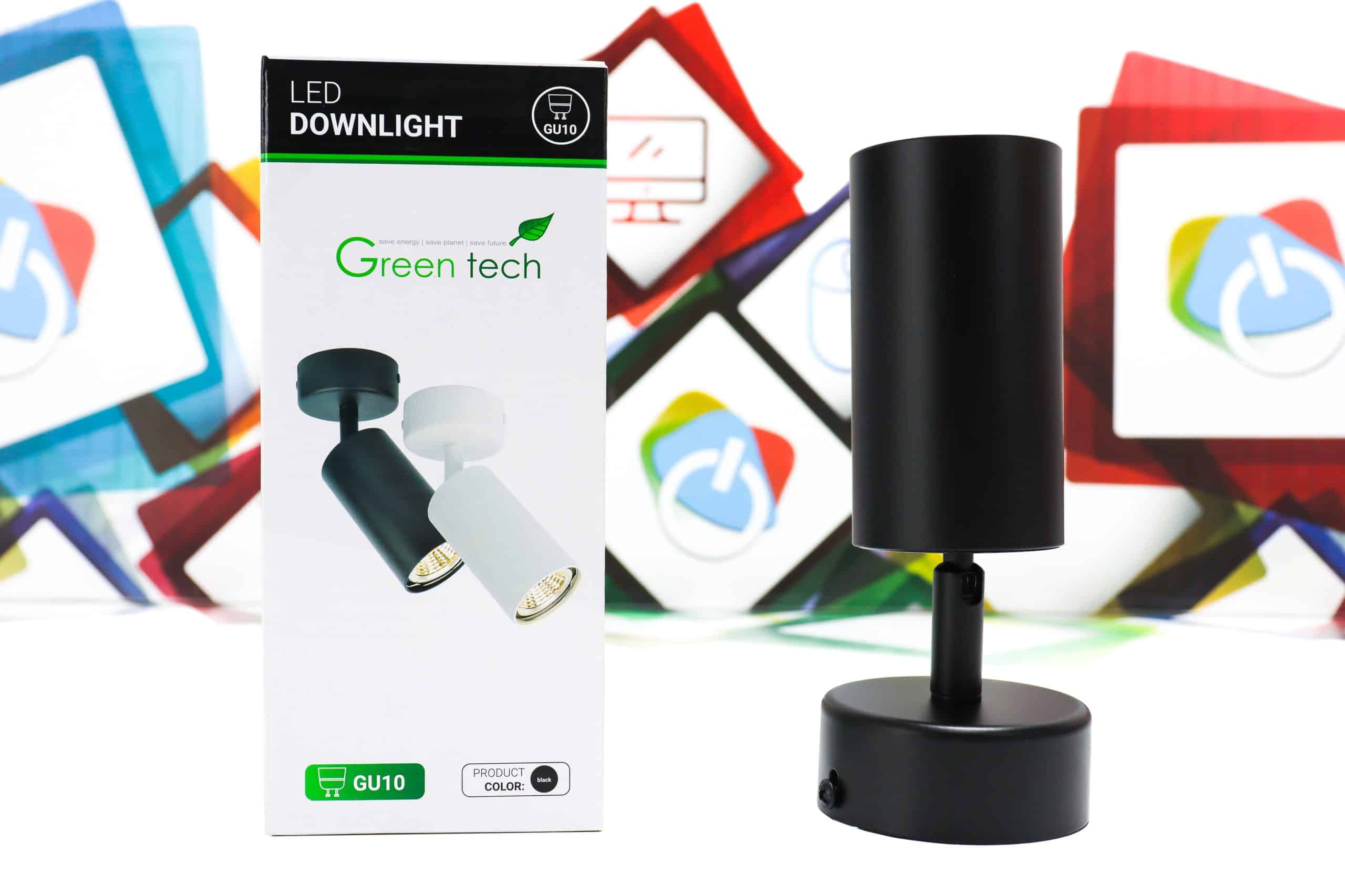 LED Downlight GreenTech 7W B031-BK Nadgradni reflektor