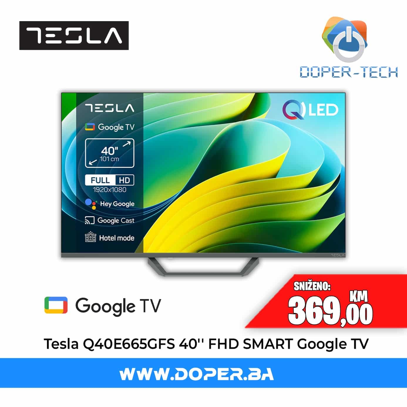 TV Tesla Q40E665GFS 40'' QLED FHD Smart