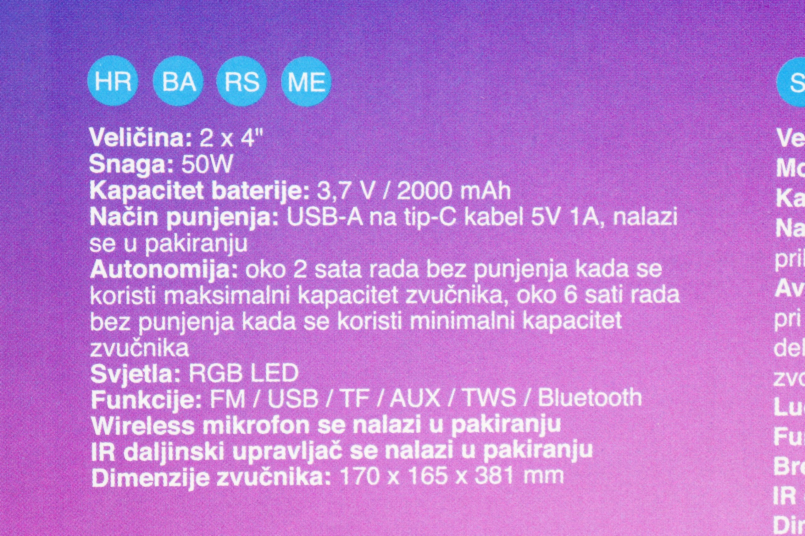 Karaoke bežični zvučnik sa mikrofonom Gigatech BSK-200 - Slika 12