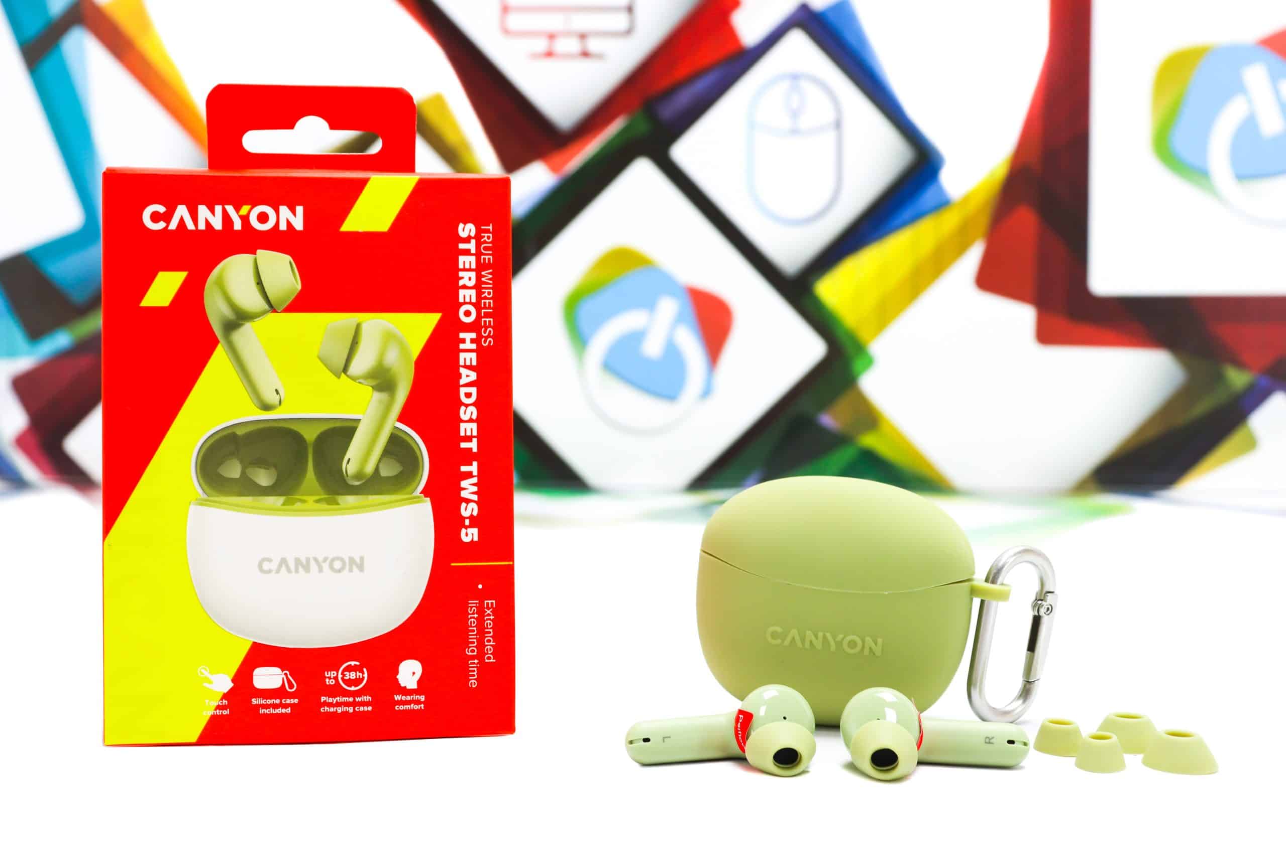 Slušalice bežične Canyon TWS-5 wireless zelene