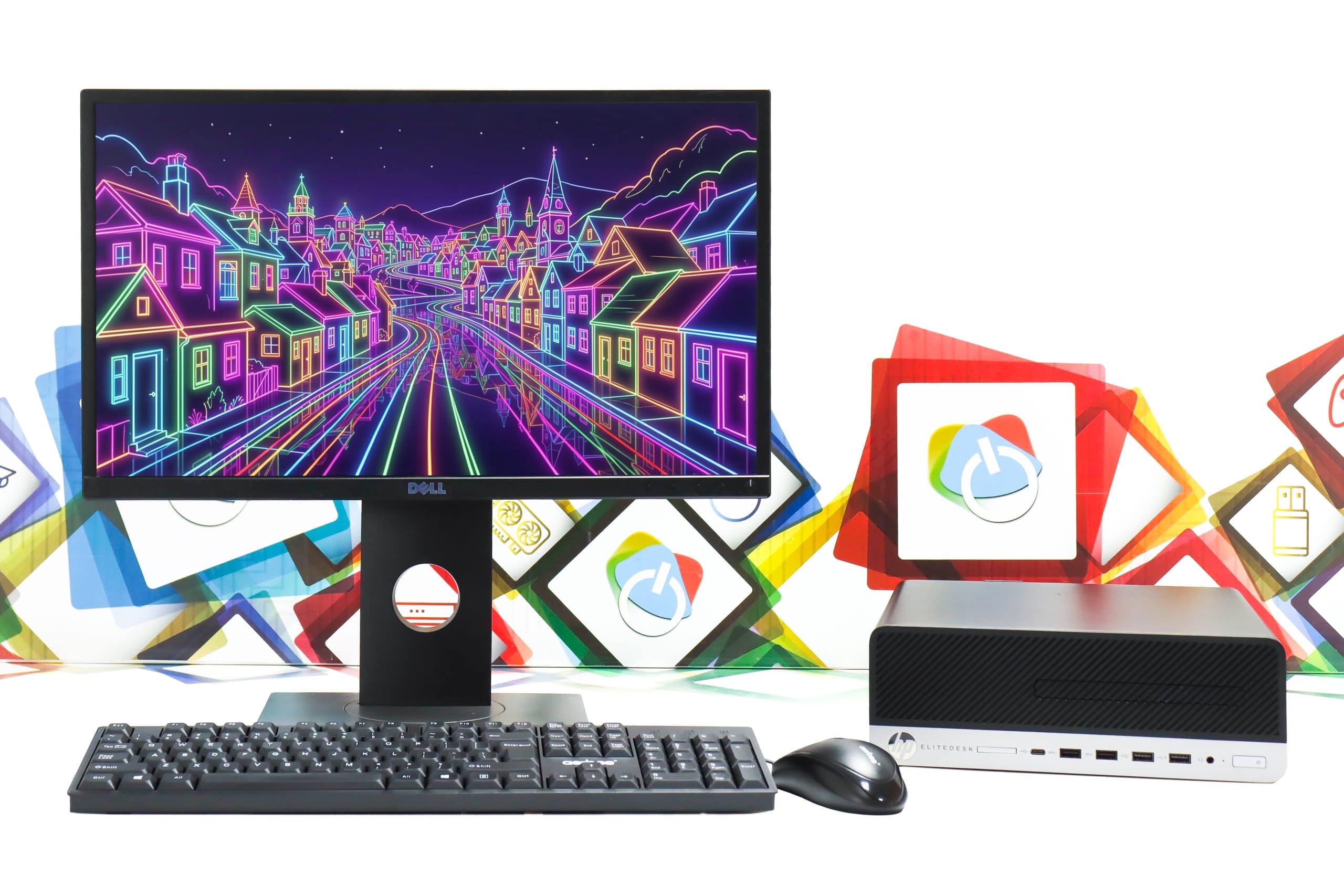 Office uredski set HP EliteDesk 705 G4 SFF + Dell P2217 22"