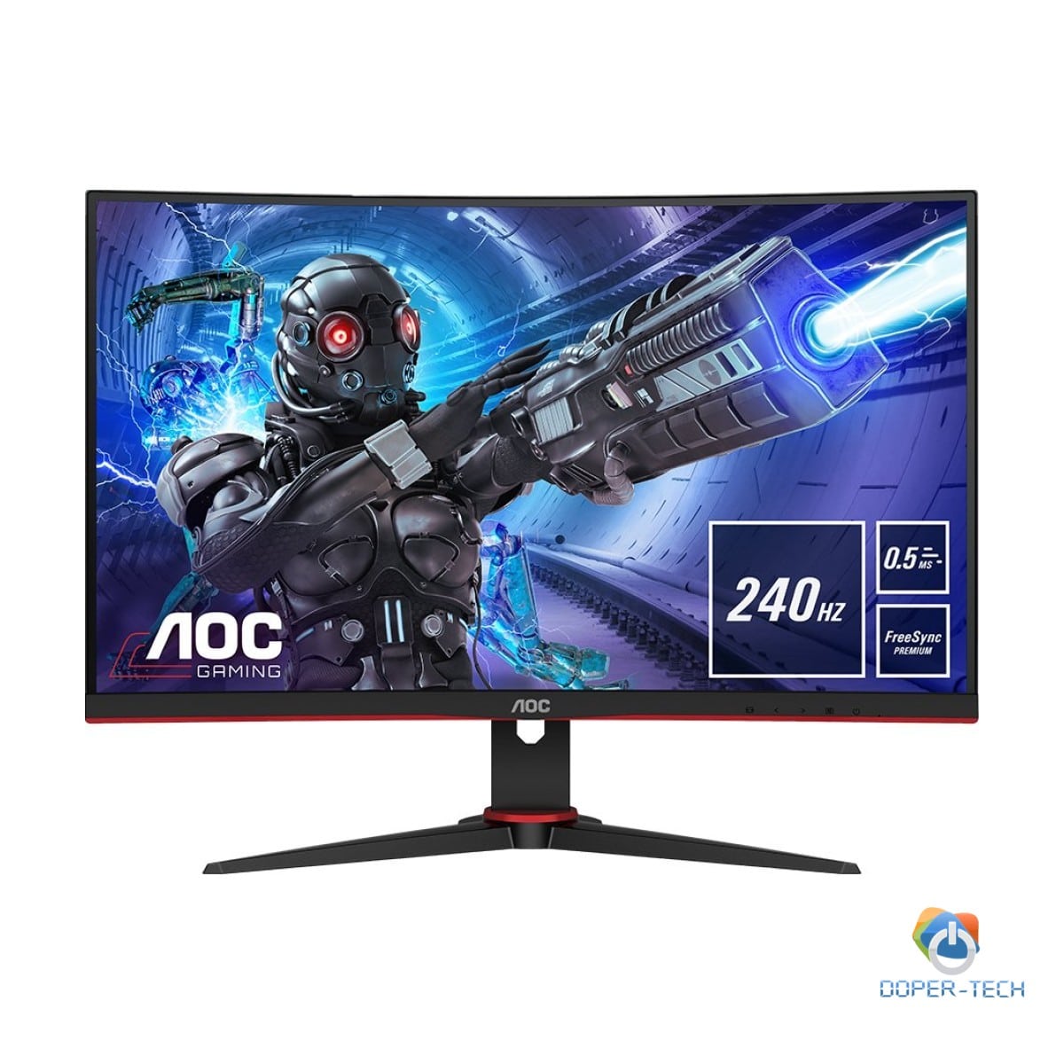 AOC Monitor LED C32G2ZE 32” Gaming Curved 240Hz (31.5“, 16:9, 1920x1080, VA, Antiglare + 3H, 240Hz, 300 cd/m², 4000:1, 1 ms, 2xHDMI, DP, Tilt, Frameless) Black-Red, 3y