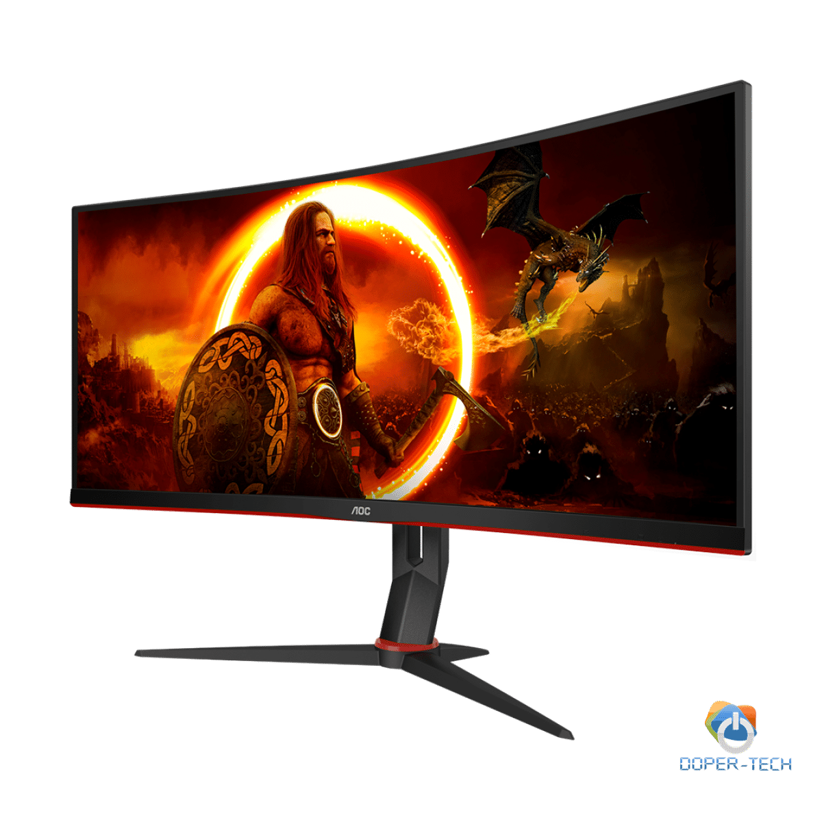 AOC Monitor Gaming CU34G2XP 34” Curved VA, 21:9, 3440x1440, 180Hz, 1ms, 430 cd/m2, 4000:1, HDMI, DP, PbP, PiP, Ergonomic, Black-Red, VESA 3y