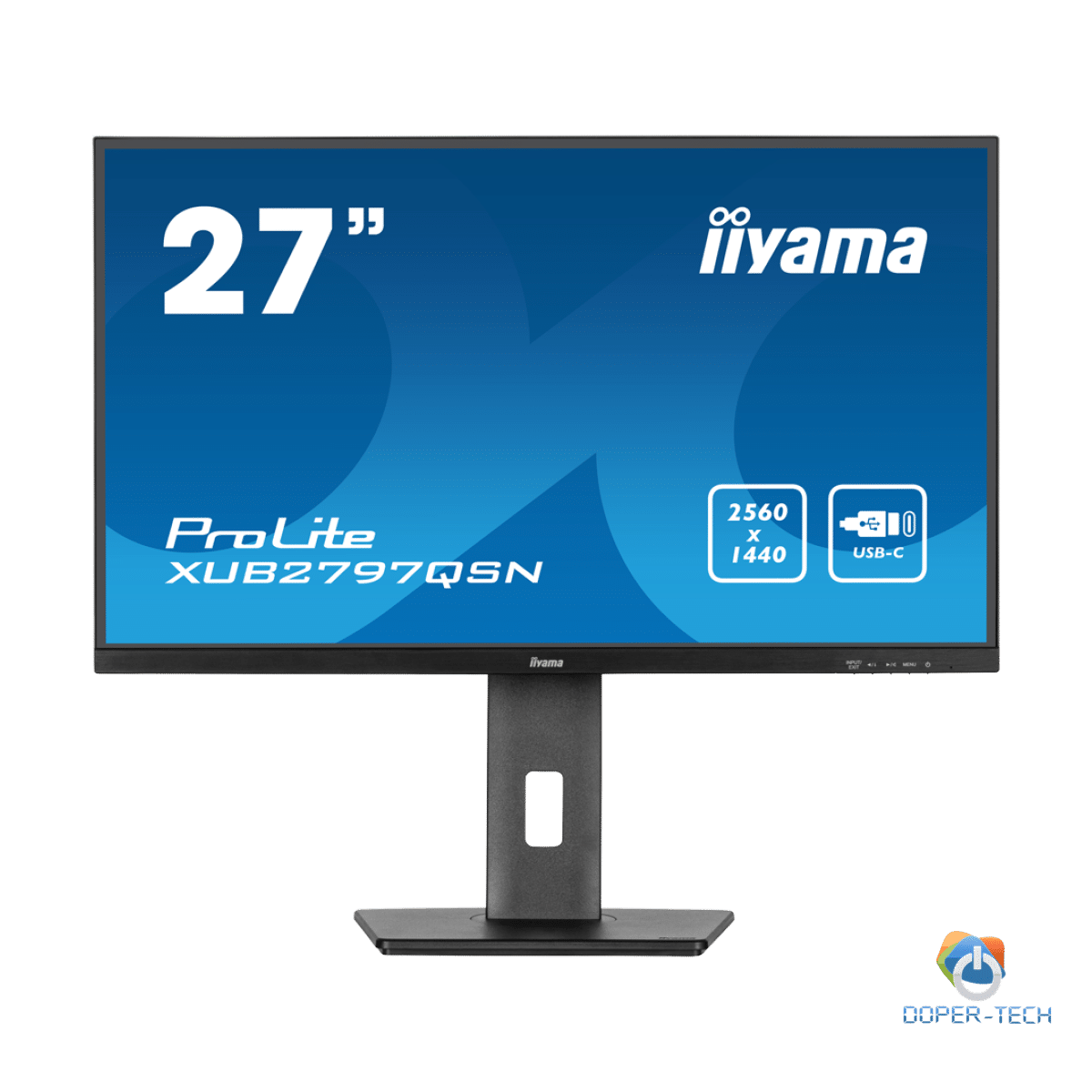 IIYAMA Monitor LED XUB2797QSN-B2 27" IPS 2560 x 1440 @100Hz 300 cd/m² 1300:1 1ms HDMI DP USB-C 65W RJ45 Daisy Chain USB Hub 3.2 height, swivel, tilt, pivot (rotation both sides), 3-side borderless design, matte finish