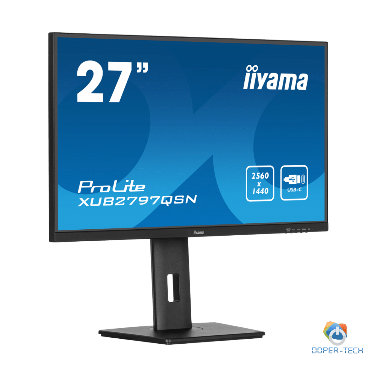 IIYAMA Monitor LED XUB2797QSN-B2 27" IPS 2560 x 1440 @100Hz 300 cd/m² 1300:1 1ms HDMI DP USB-C 65W RJ45 Daisy Chain USB Hub 3.2 height, swivel, tilt, pivot (rotation both sides), 3-side borderless design, matte finish